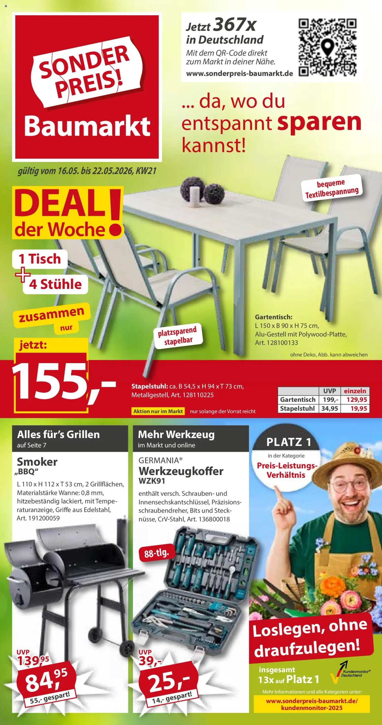 Vorschau von dem Prospekt des Geschäftes Sonderpreis Baumarkt, gültig ab dem 16.05.2026