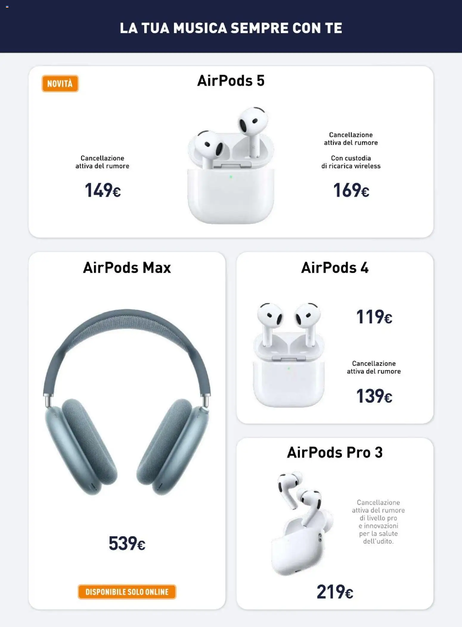 Anteprima dell'opuscolo Unieuro volantino Apple dal negozio Unieuro valido da 23/10/2026 - Airpods, Tè