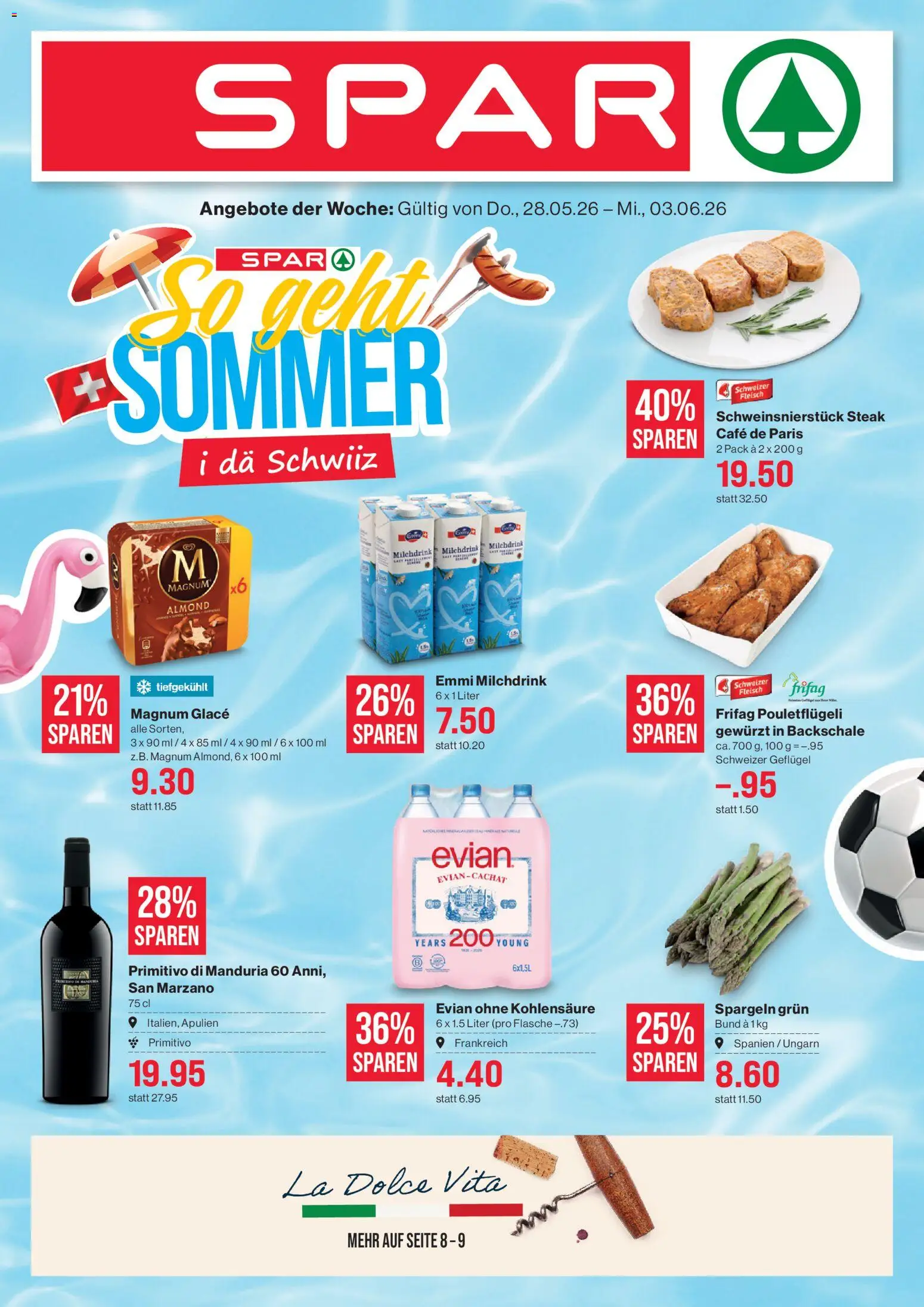 Vorschau des Merkblatts SPAR Handels AG vom Shop SPAR gültig von 28.05.2026 bis 03.06.2026 - Glace, Magnum