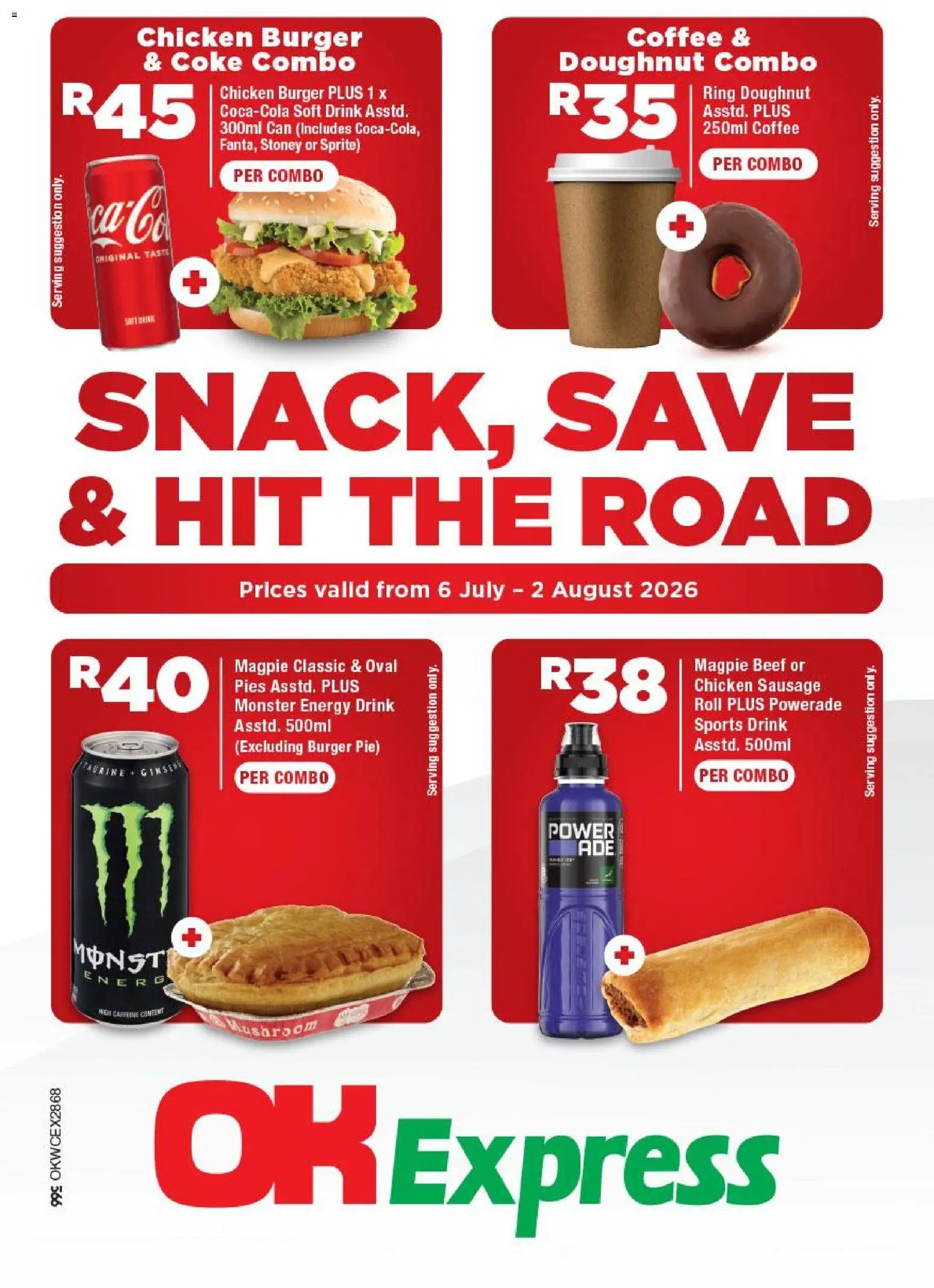 Preview of OK Foods flyer valid from 06/07/2026 - Coffee, Chicken, Energy drink, Sausage, Beef, Sprite, Stoney, Sports drink