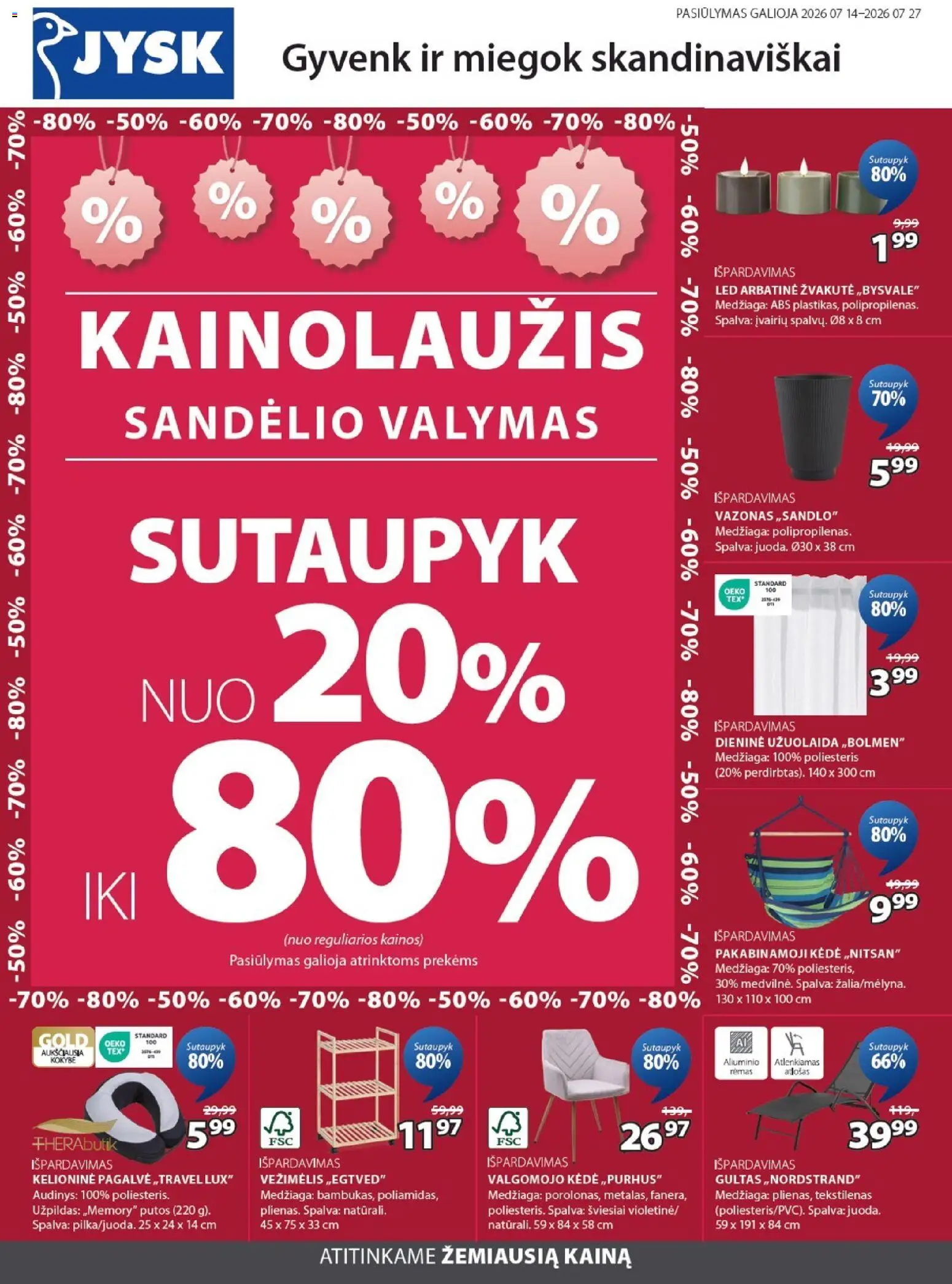 JYSK parduotuvės leidinio JYSK leidinys galiojančio nuo 2026.07.14 peržiūra