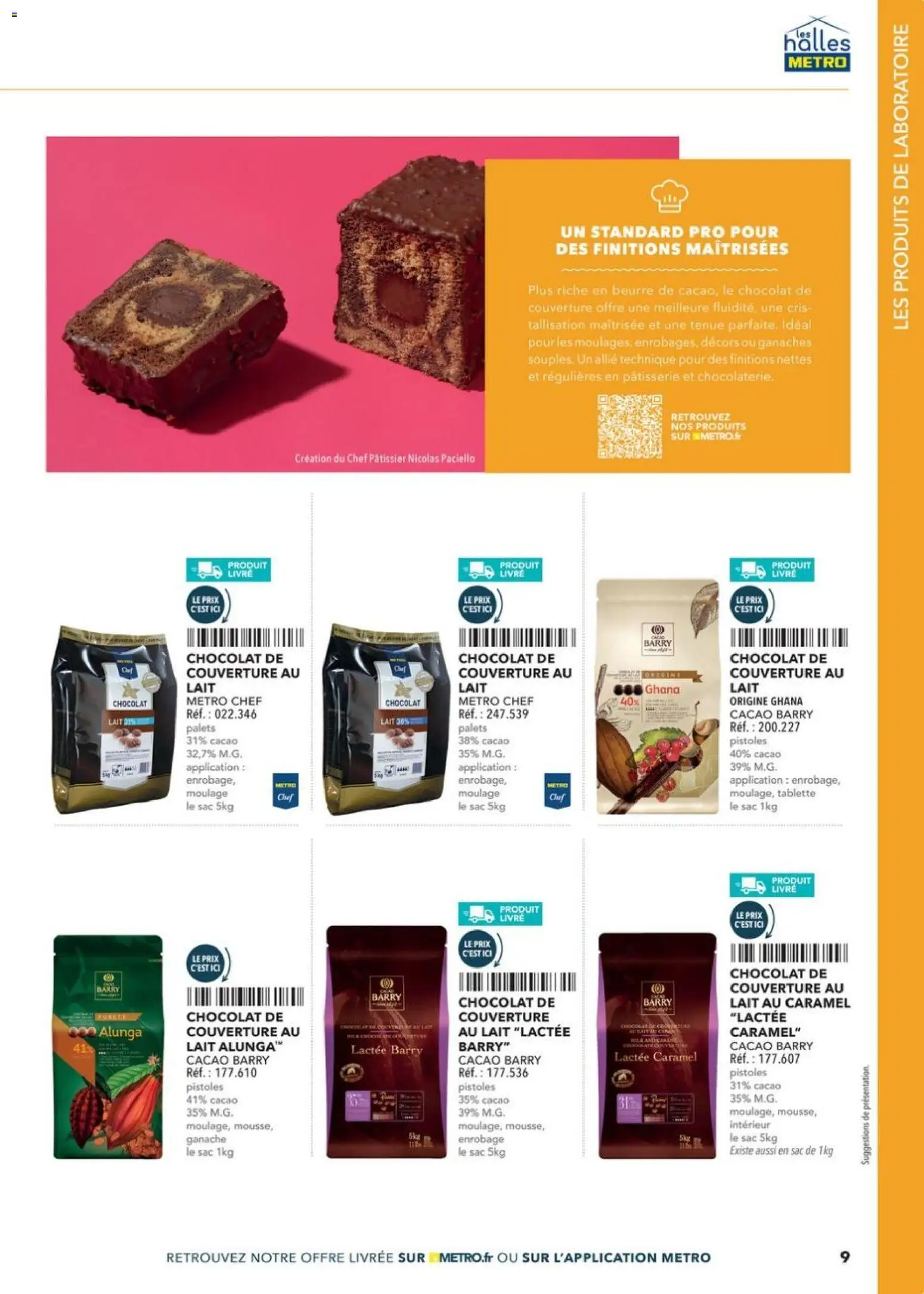 Prévisualisation de Boulangers Pâtissiers du magasin METRO formulaire valide 30/04/2026 - Chocolat, Livre, Tablette, Sac, Lait, Beurre, Couverture, Cacao