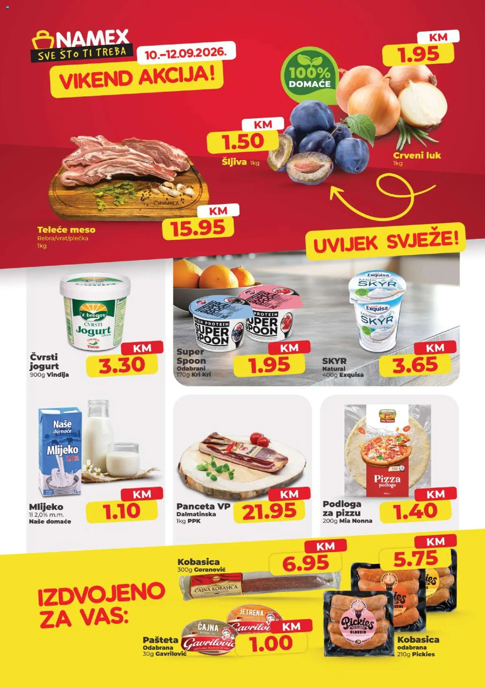 Pregled letka Namex vikend akcija trgovine Namex vrijedi od 10.09.2026