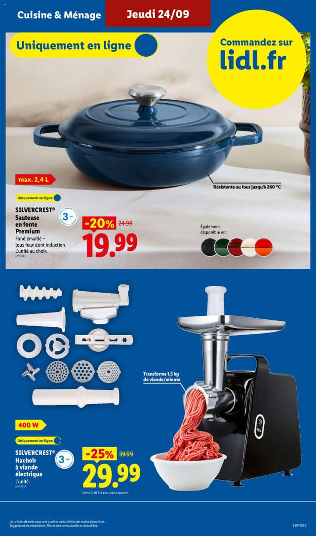 Nouveau catalogue Lidl à partir du 24/09