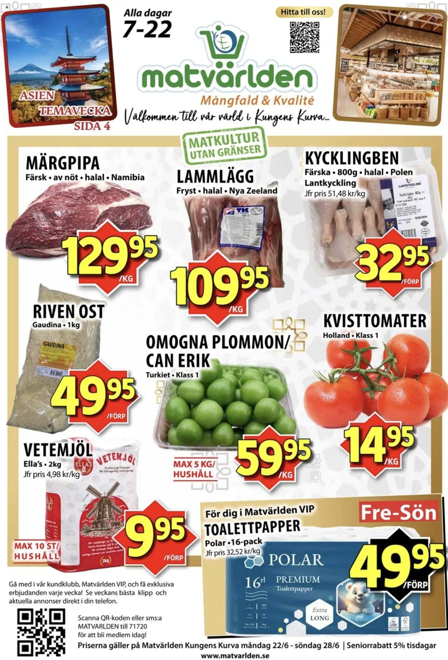 Förhandsgranska reklamblad Matvärlden erbjudanden från butik Matvärlden gäller från 22/06/2026