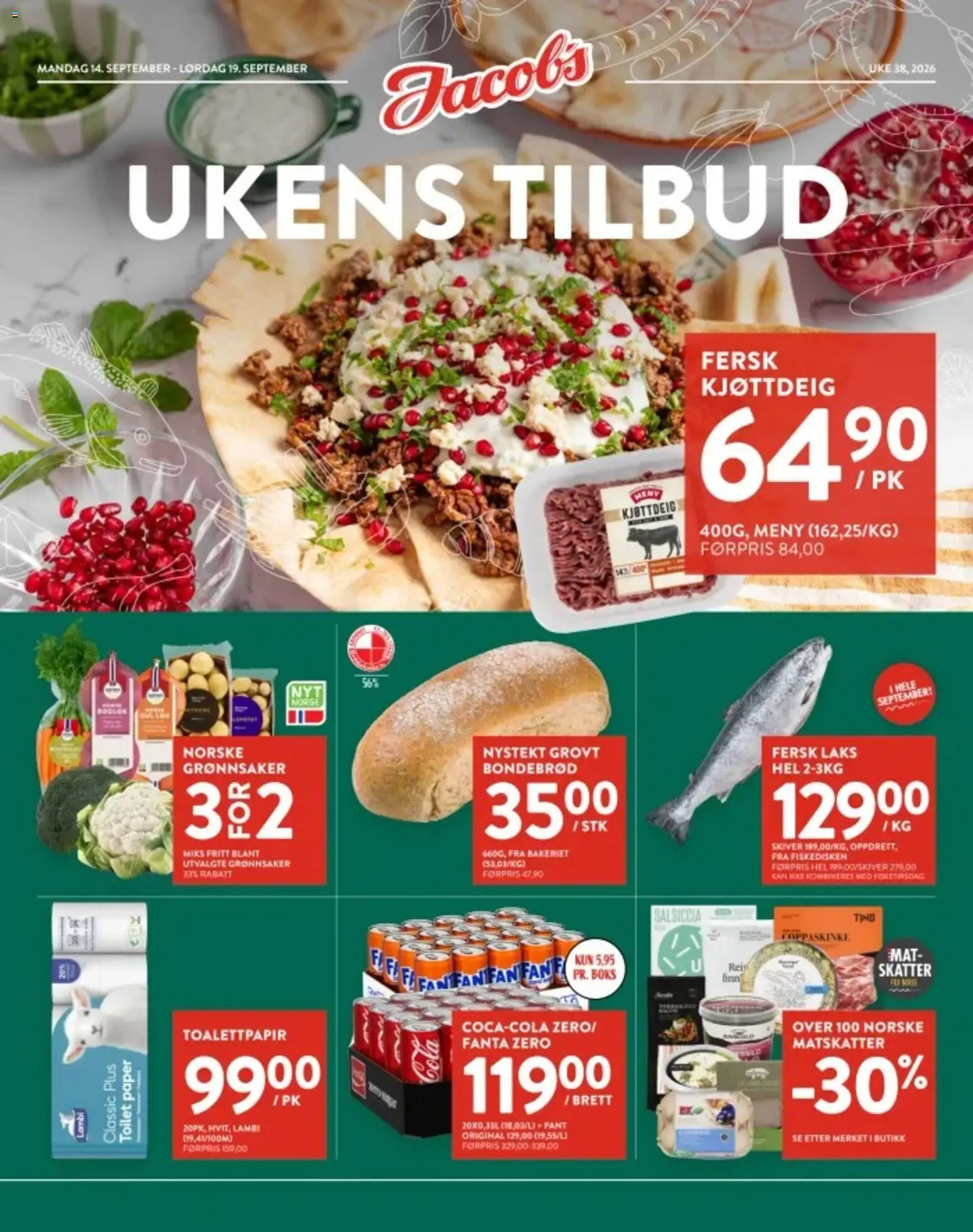 Forhåndsvis Jacobs kundeavis fra butikk Jacobs gyldig fra 14/09/2026