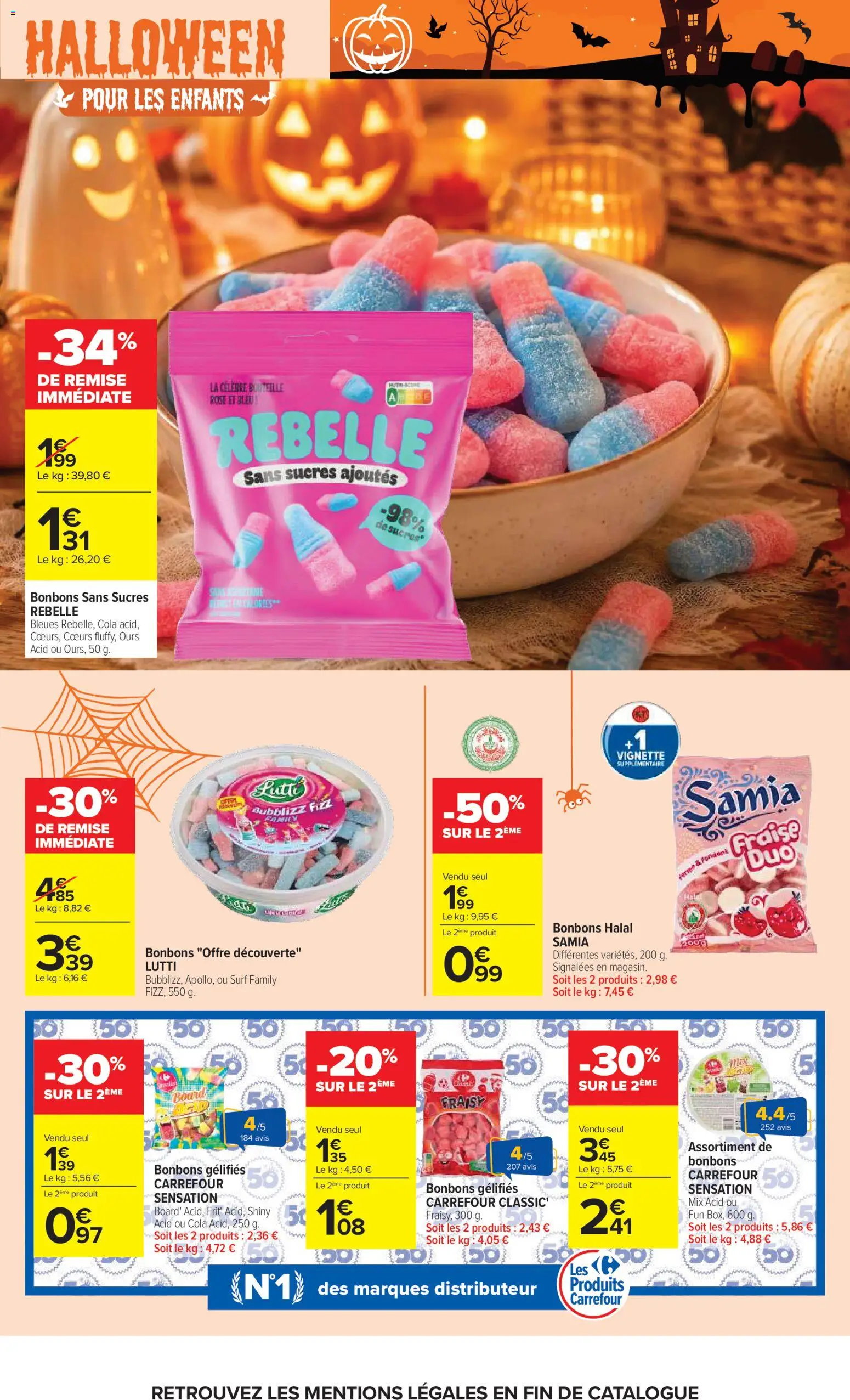 Prévisualisation de Carrefour catalogue du magasin Carrefour formulaire valide 20/10/2026 - Distributeur, Bonbons, Fraise, Bouteille, Bonbons gélifiés