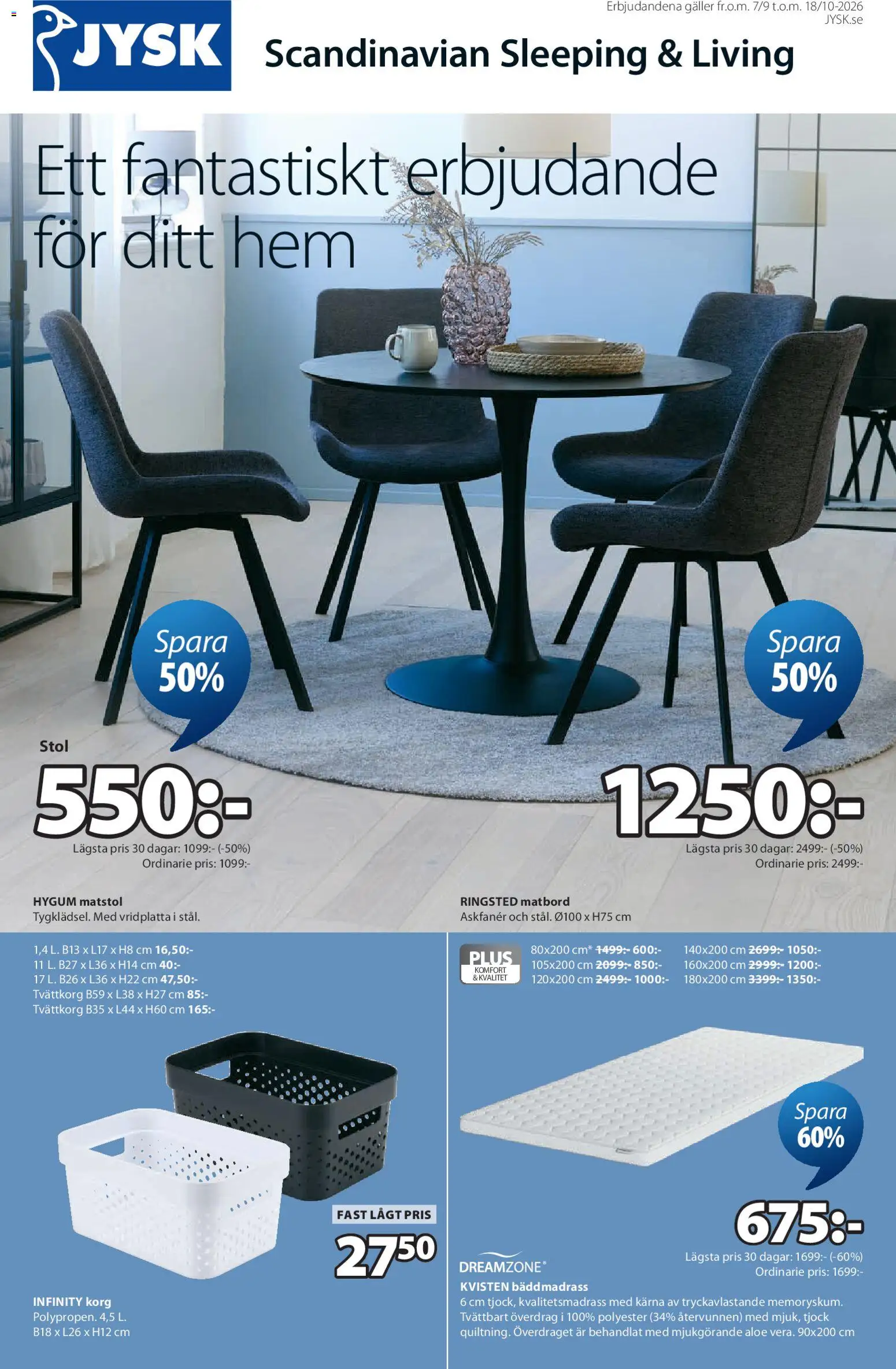 Förhandsgranska reklamblad JYSK erbjudanden från butik JYSK gäller från 07/09/2026