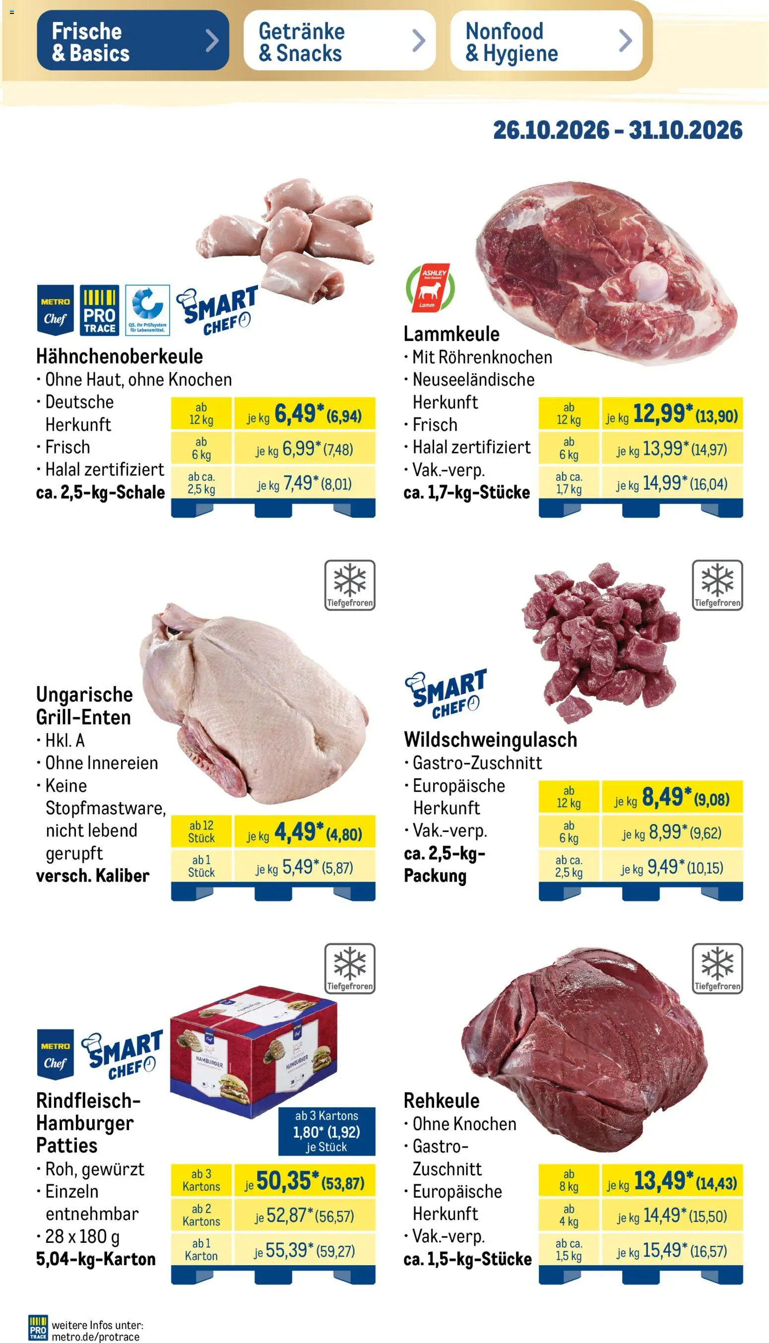 Vorschau von dem Prospekt des Geschäftes Metro, gültig ab dem 26.10.2026 - Rindfleisch, Lammkeule