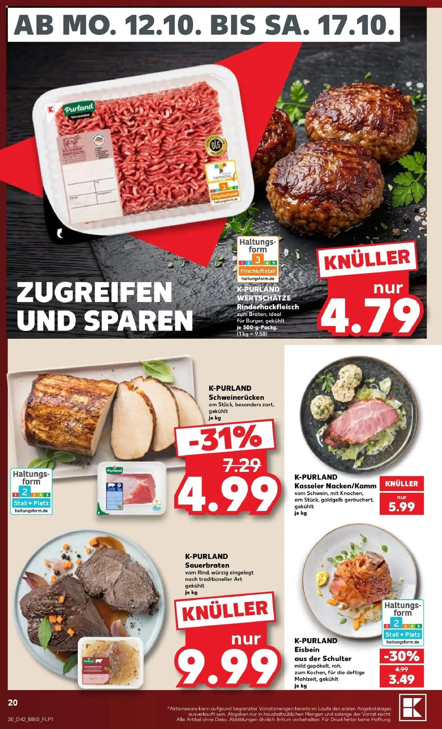 Vorschau von dem Prospekt des Geschäftes Kaufland, gültig ab dem 12.10.2026 - Schulter, Schweinerucken