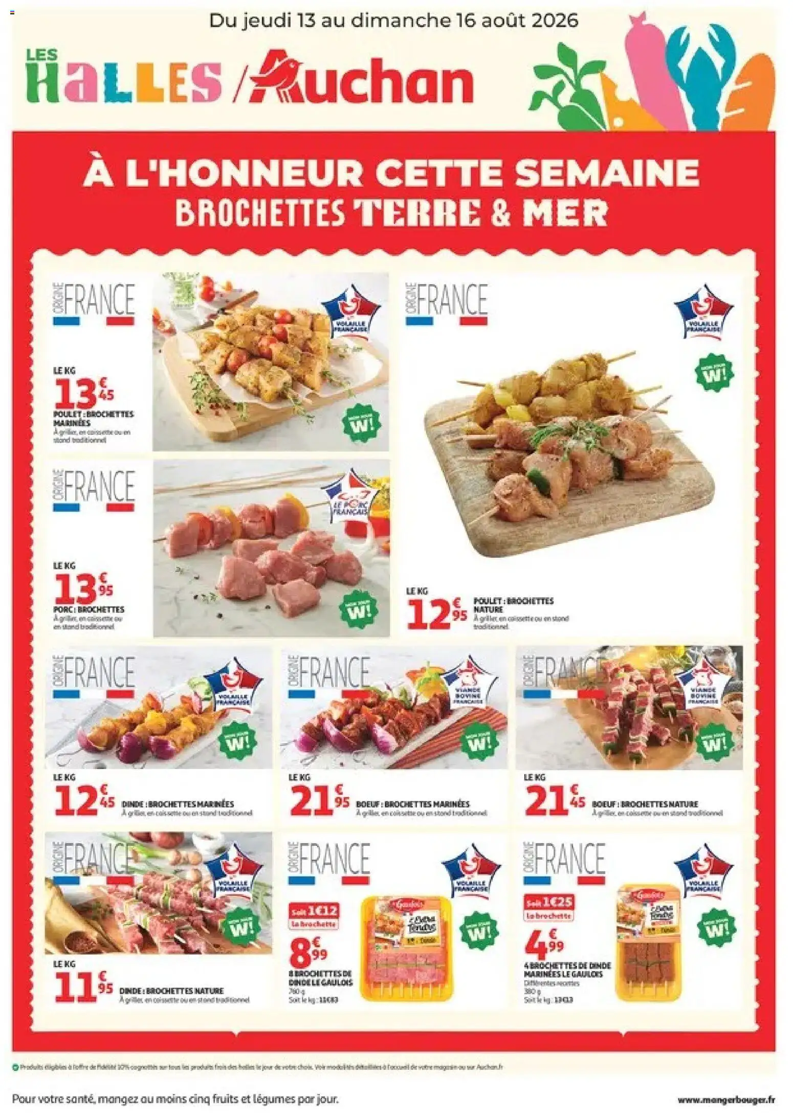 Prévisualisation de Auchan - À l'honneur cette semaine du magasin Auchan formulaire valide 13/08/2026 - Poulet, Fruits, Dinde, Porc