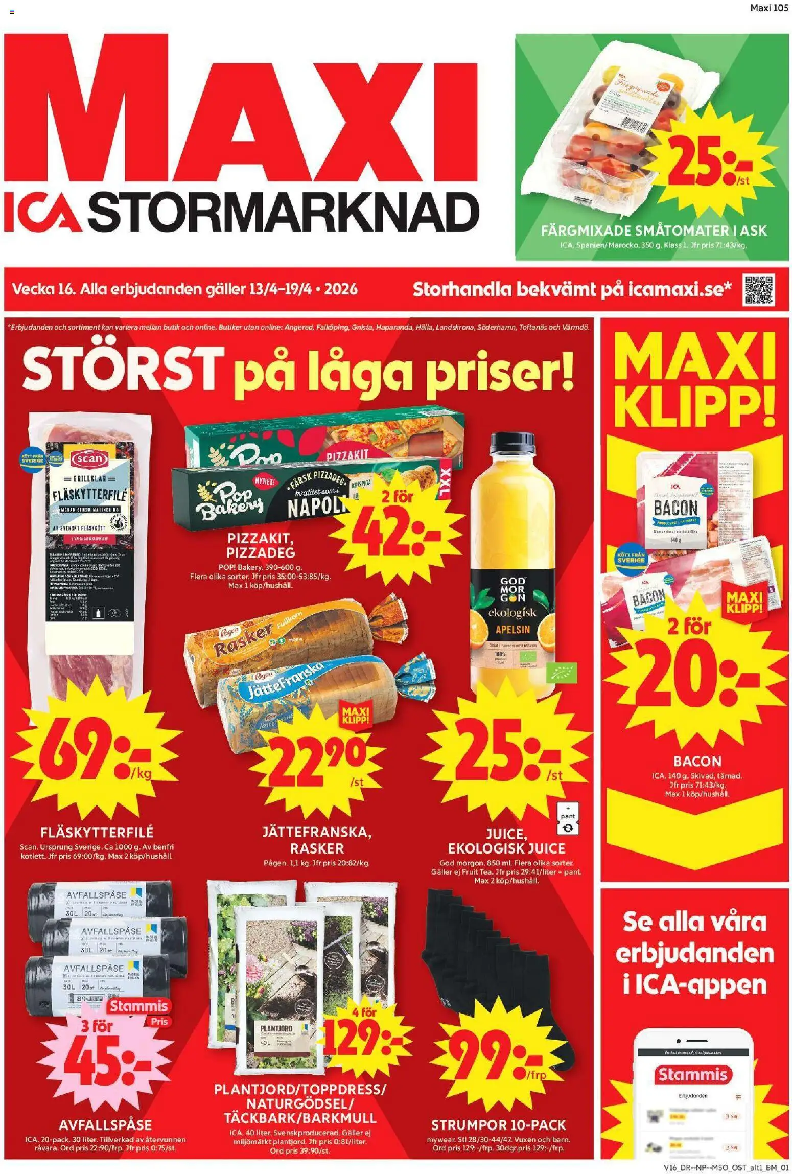 Förhandsgranska reklamblad Sollentuna från butik ICA Maxi gäller från 13/04/2026
