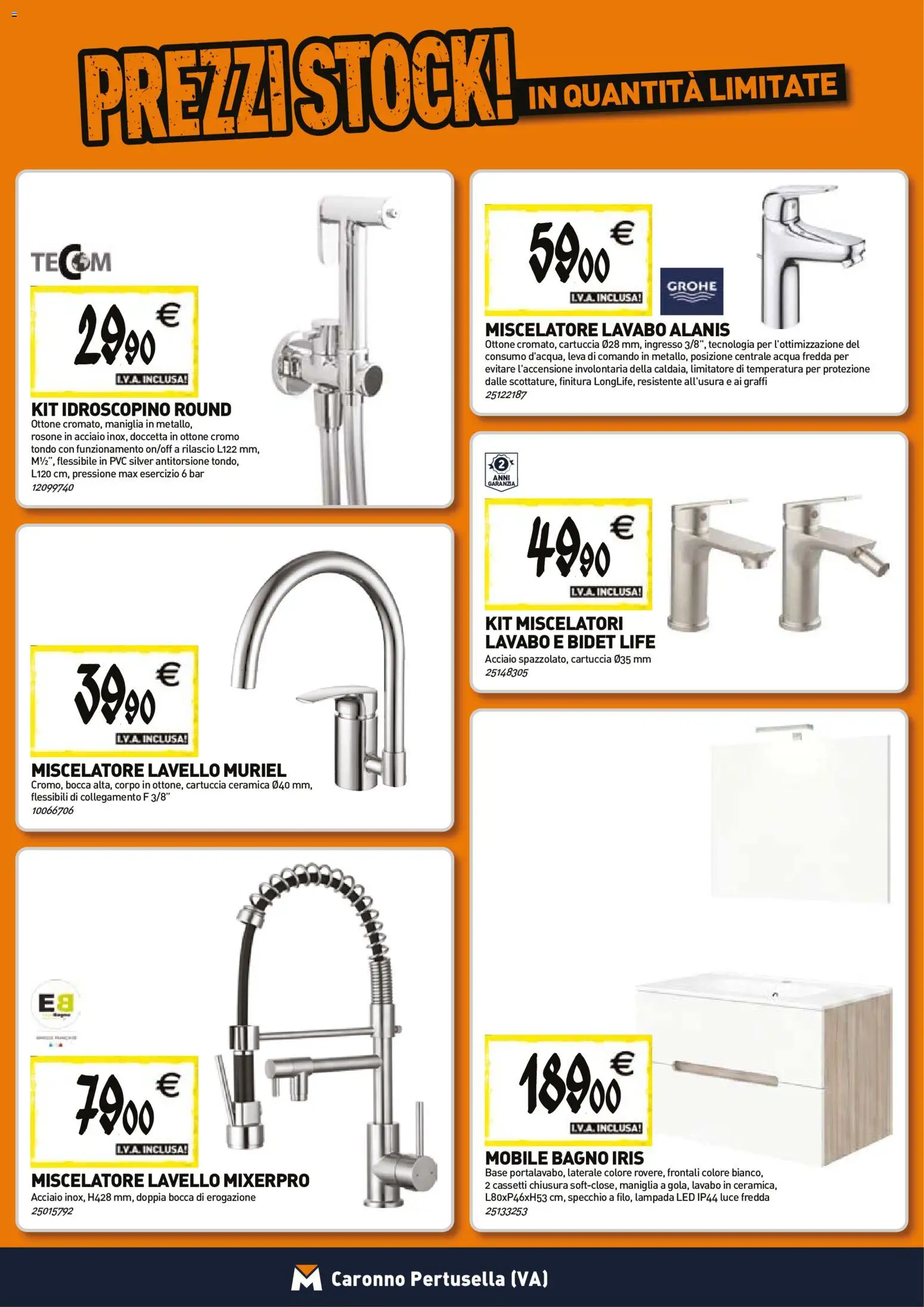 Anteprima dell'opuscolo Tecnomat catalogo dal negozio TECNOMAT valido da 29/10/2026 - Acqua, Mobile, Bagno, Specchio, Lavello, Lampada, Tè, Miscelatore
