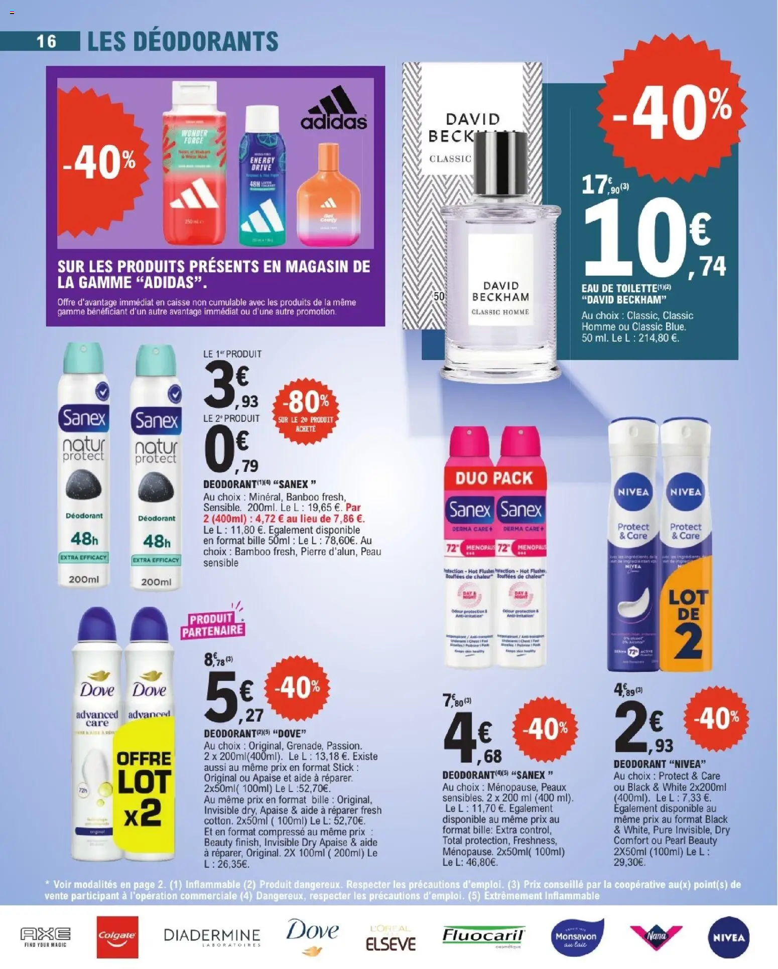 Prévisualisation de E.Leclerc Beaute automne du magasin E.Leclerc formulaire valide 01/09/2026 - Adidas, Thé, Déodorant, Ingrédients, Monsavon