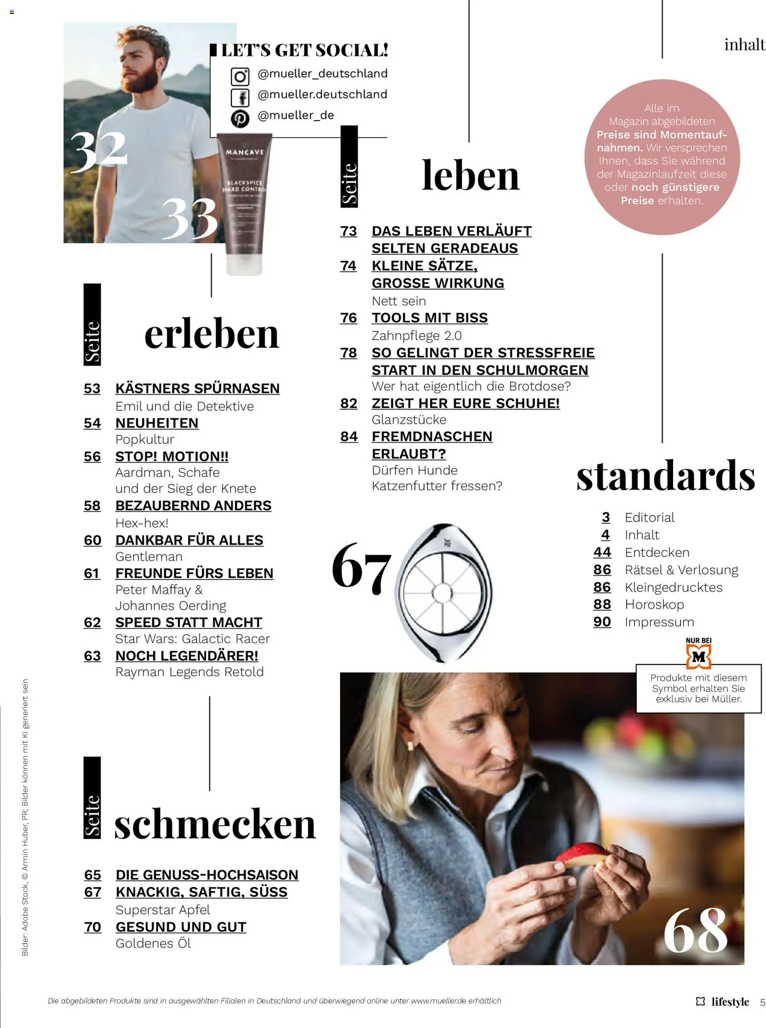 Vorschau von dem Prospekt des Geschäftes Müller, gültig ab dem 01.09.2026 - Bilder, Äpfel, Öl, Katzenfutter, Magazin