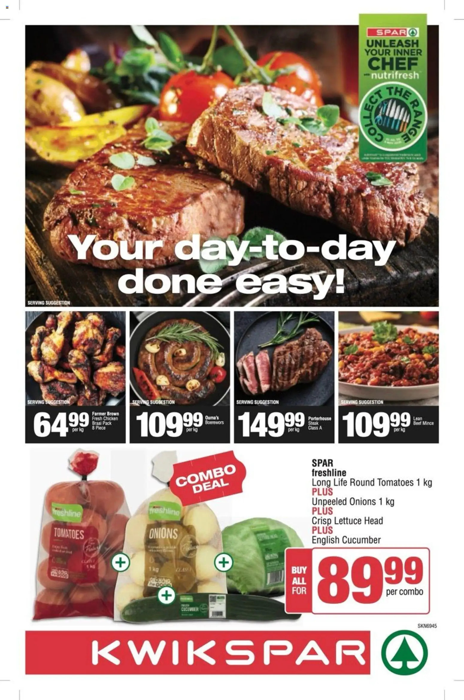 Preview of KWIKSPAR flyer valid from 07/10/2026 - Chicken, Steak, Boerewors, Tomatoes, Onions, Beef, Lettuce
