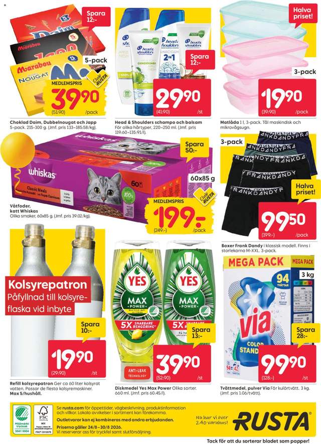 Nytt Rusta reklamblad från 24/08