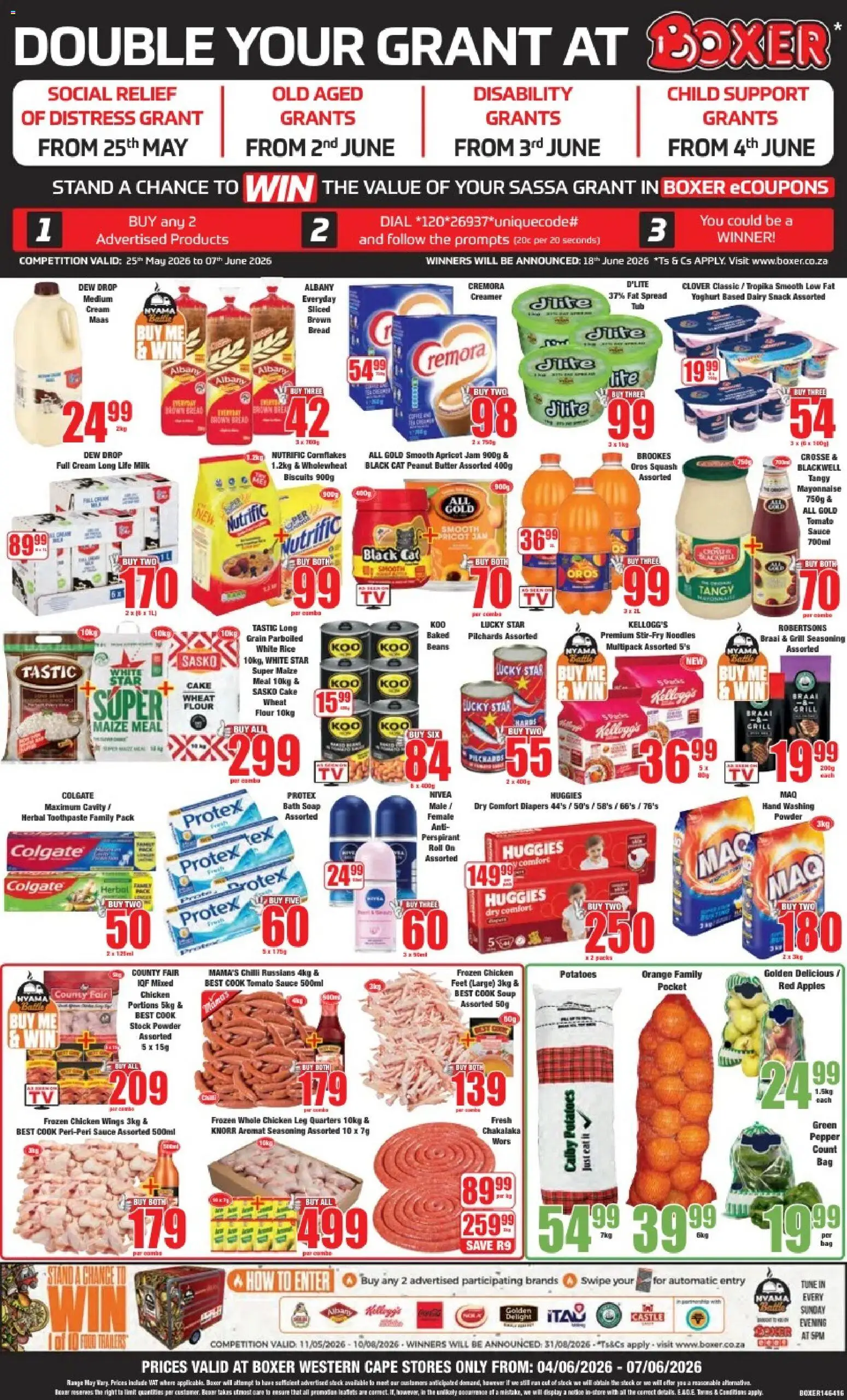 Preview of Boxer flyer valid from 04/06/2026 - Jam, Biscuits, Noodles, Rice, Bath, Stock, Chilli, Fat spread