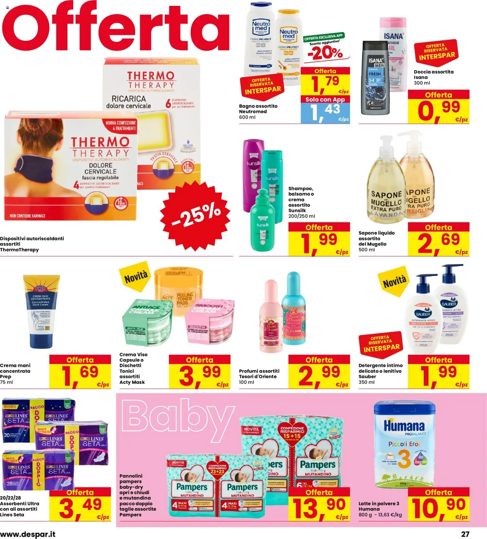 Anteprima dell'opuscolo Eurospar volantino Carpi dal negozio Eurospar valido da 22/10/2026 - Crema, Bagno, Latte, Lavanda, Pampers, Sapone, Assorbenti, Detergente