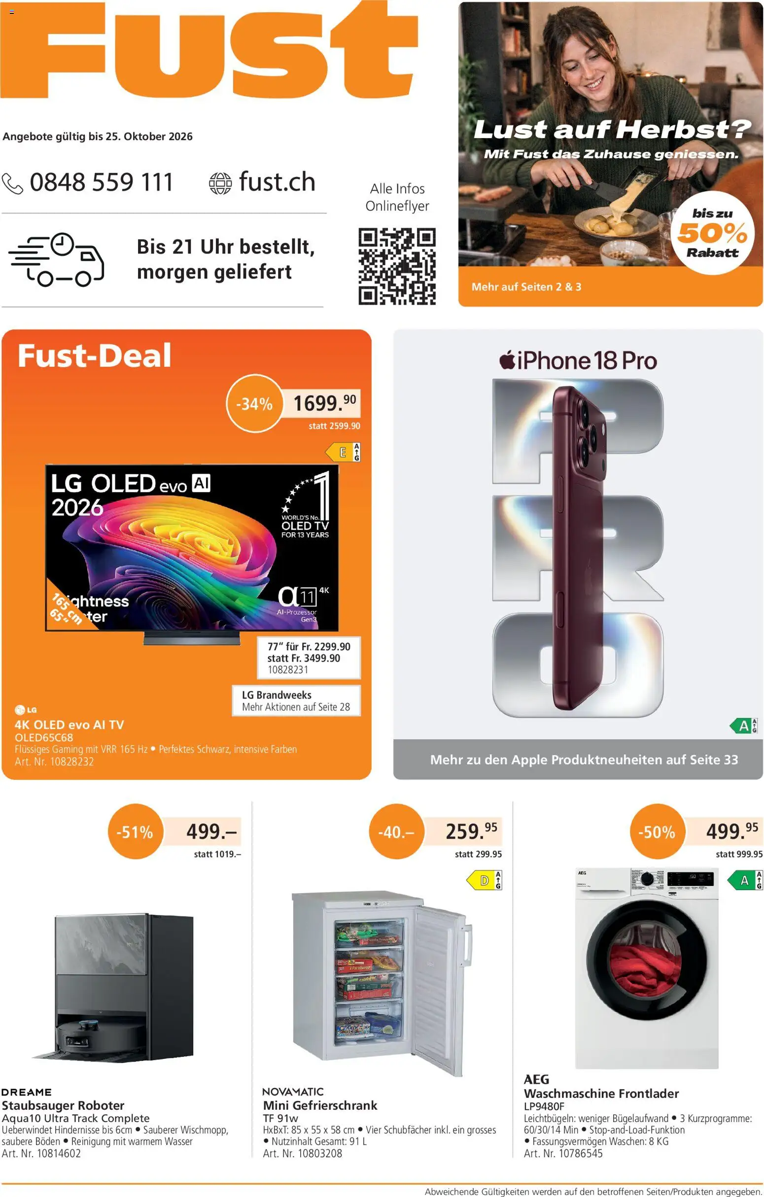 Vorschau des Merkblatts Fust aktionen vom Shop Fust gültig von 21.09.2026 bis 25.10.2026