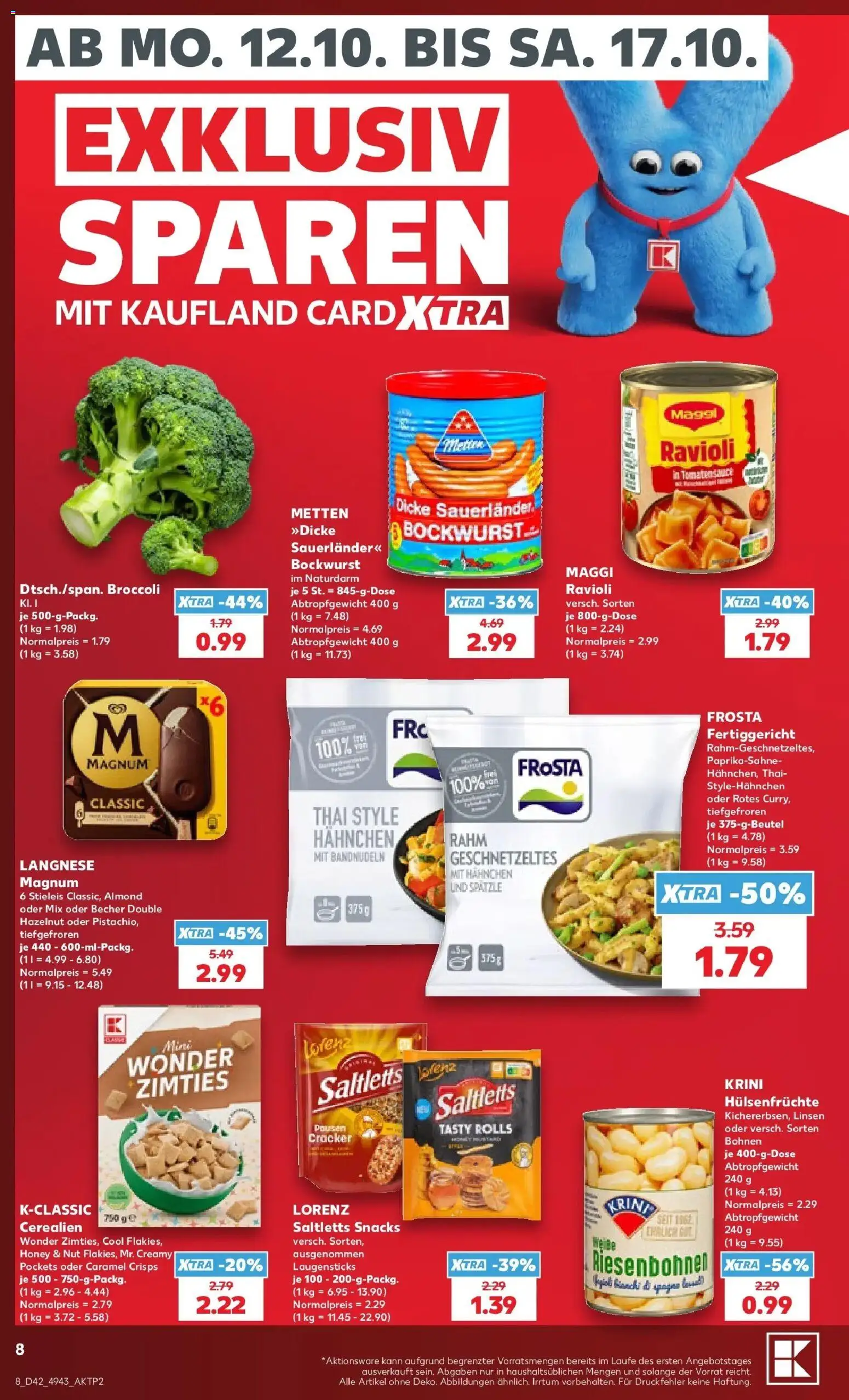 Vorschau von dem Prospekt des Geschäftes Kaufland, gültig ab dem 12.10.2026 - Maggi, Frosta, Bockwurst, Langnese, Hahnchen