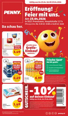 Vorschau der Angebote: Penny Markt Penny Markt Eröffnung in 3021 Pressbaum gültig ab 23.04.2026