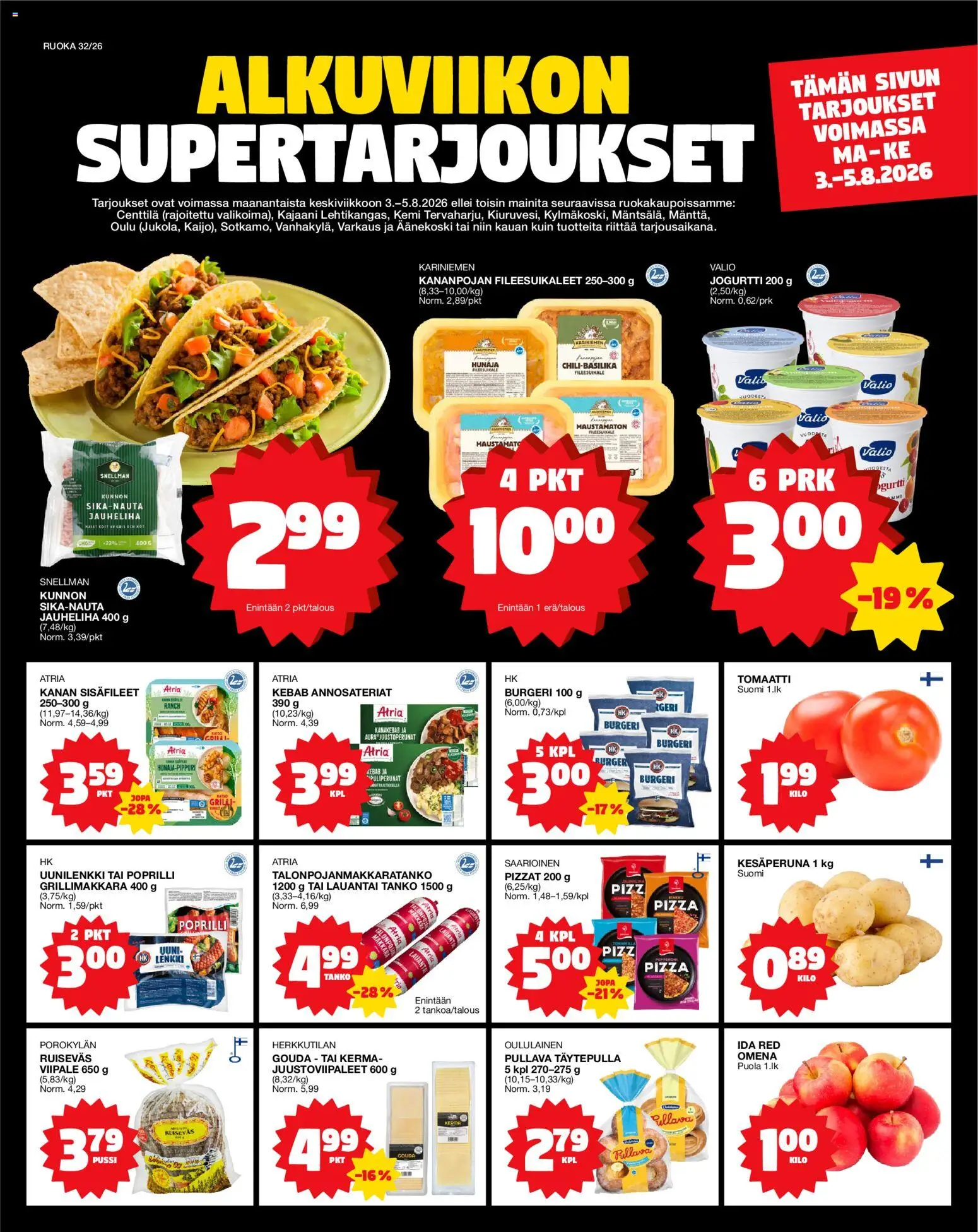 Kaupan Tokmanni Tokmanni ruokatarjoukset esikatselu, voimassa 03/08/2026