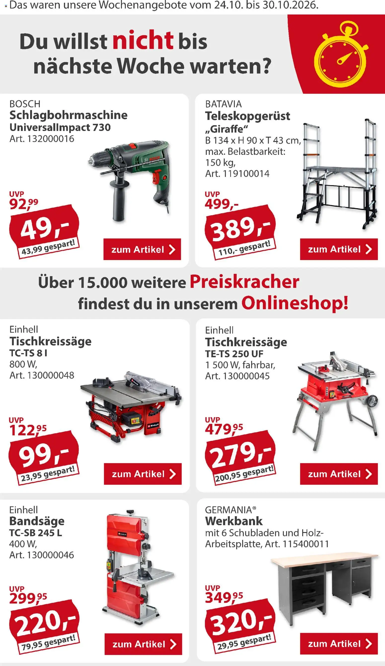 Vorschau von dem Prospekt des Geschäftes Sonderpreis Baumarkt, gültig ab dem 24.10.2026 - Bosch