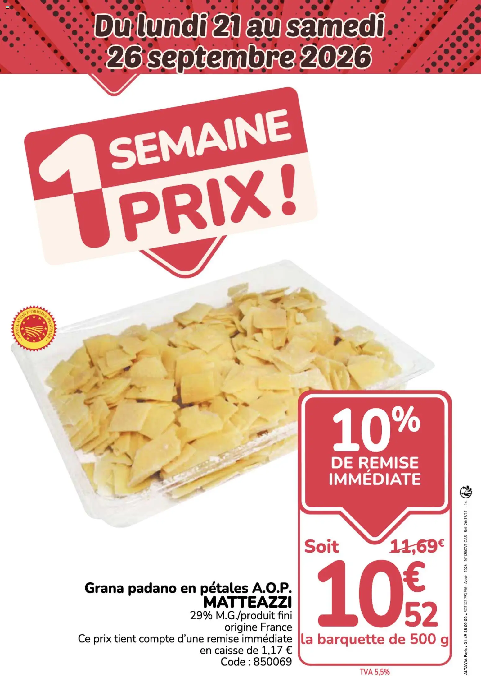 Prévisualisation de Promocash 1 semaine prix du magasin Promocash formulaire valide 21/09/2026