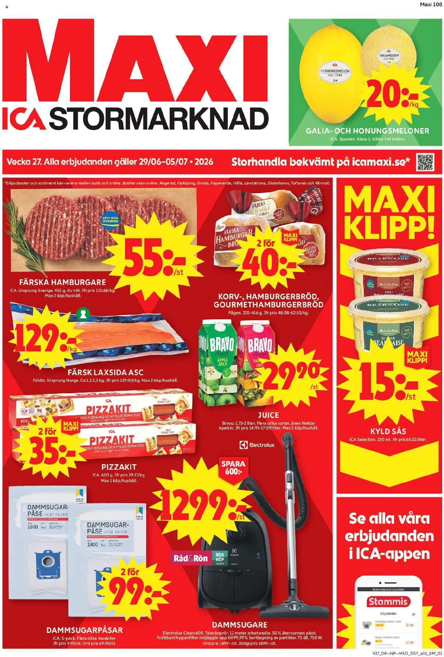 Förhandsgranska reklamblad ICA Maxi erbjudanden från butik ICA Maxi gäller från 29/06/2026