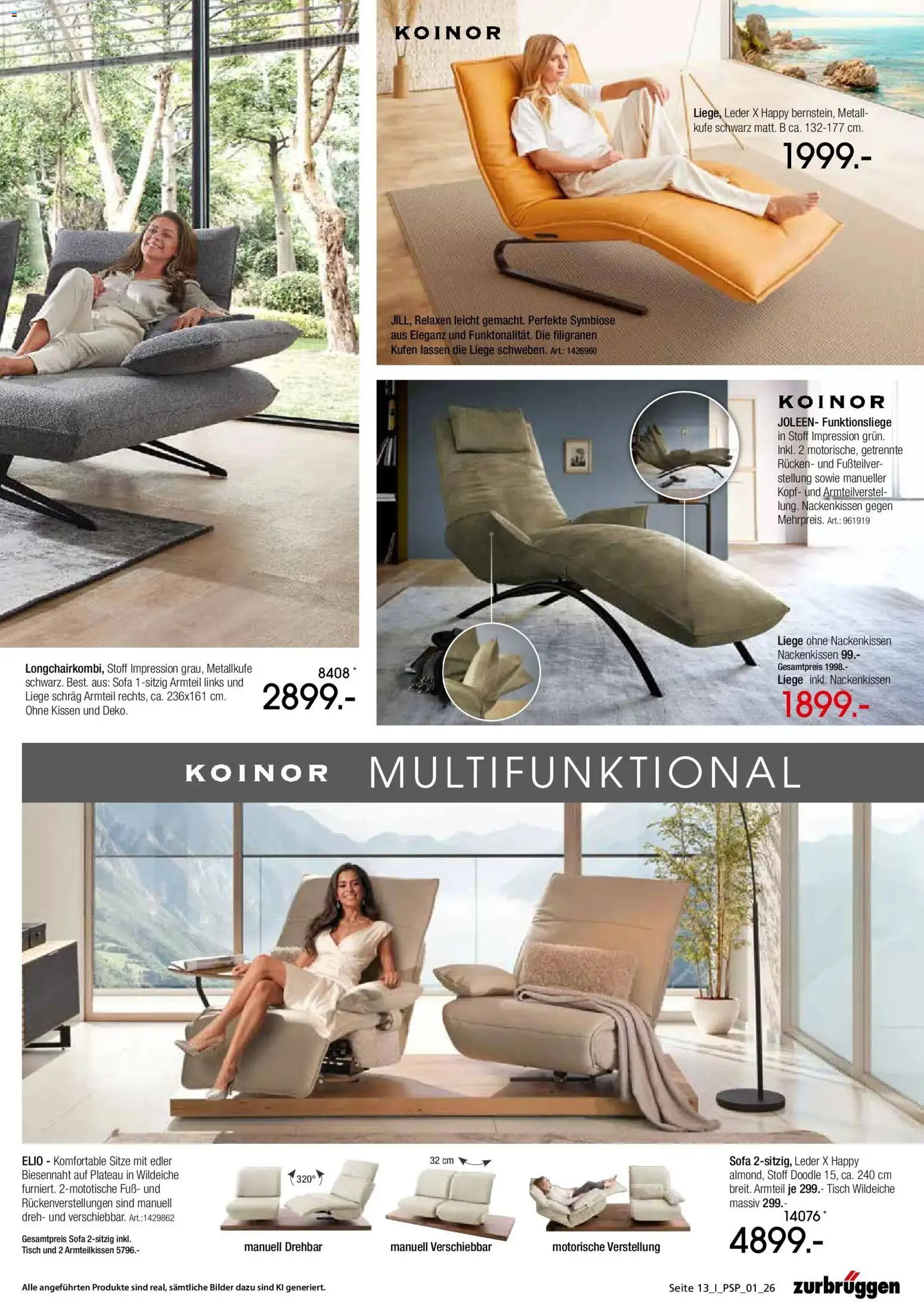 Vorschau von dem Prospekt des Geschäftes Zurbrüggen, gültig ab dem 26.10.2026 - Bilder, Sofa, Kissen, Tisch, Liege