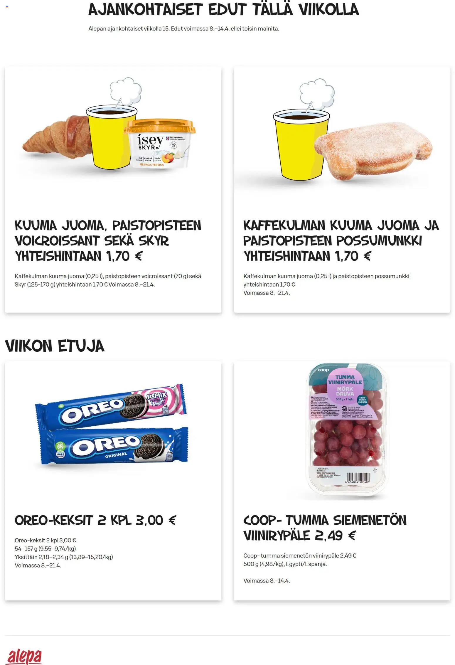 Kaupan Alepa Alepa tarjoukset esikatselu, voimassa 08/04/2026