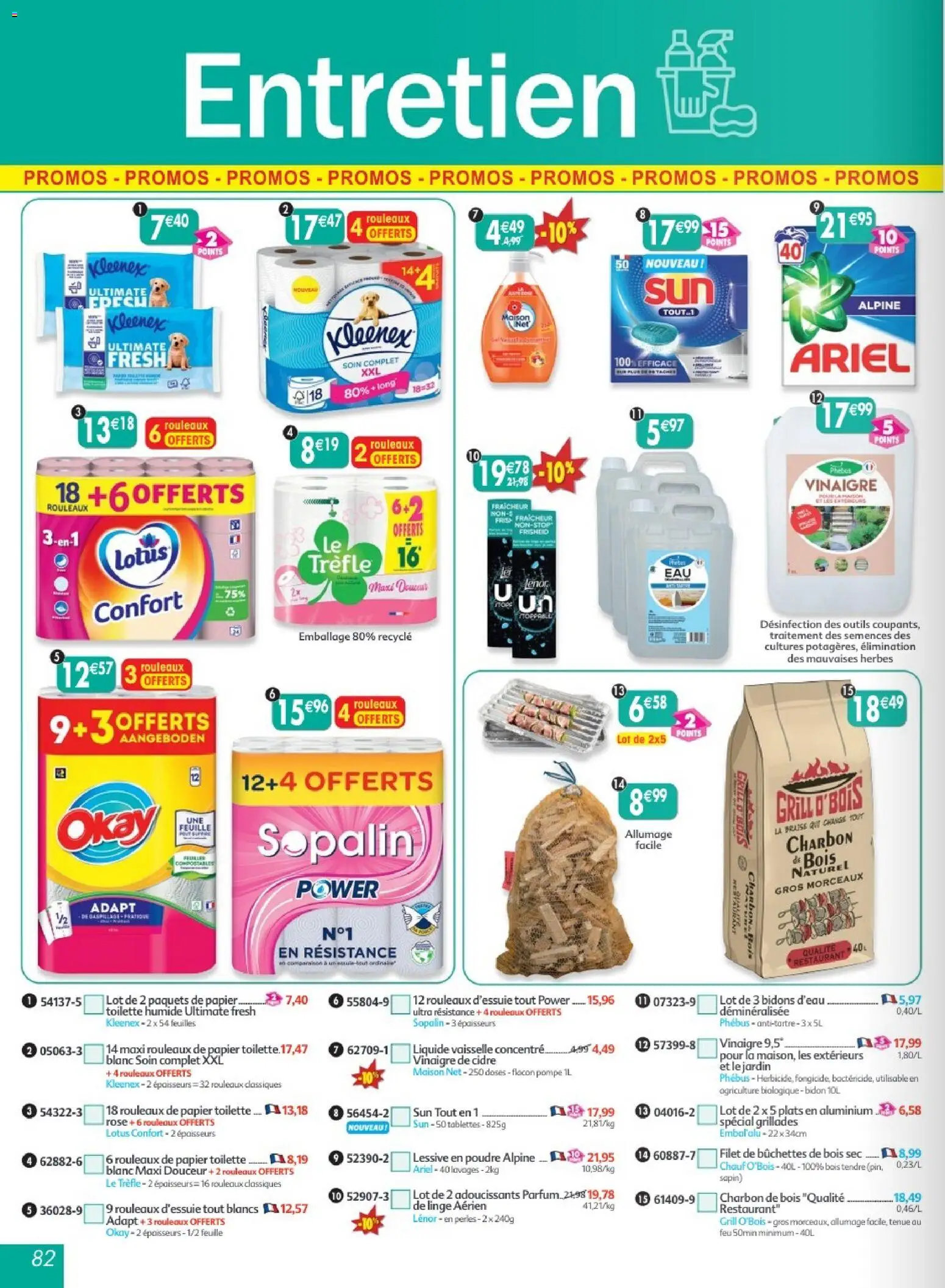 Prévisualisation de Maximo catalogue epicerie du magasin Maximo formulaire valide 24/08/2026 - Lotus, Vaisselle, Vinaigre de cidre, Ariel, Chardon, Vinaigre, Charbon De Bois, Lessive en poudre