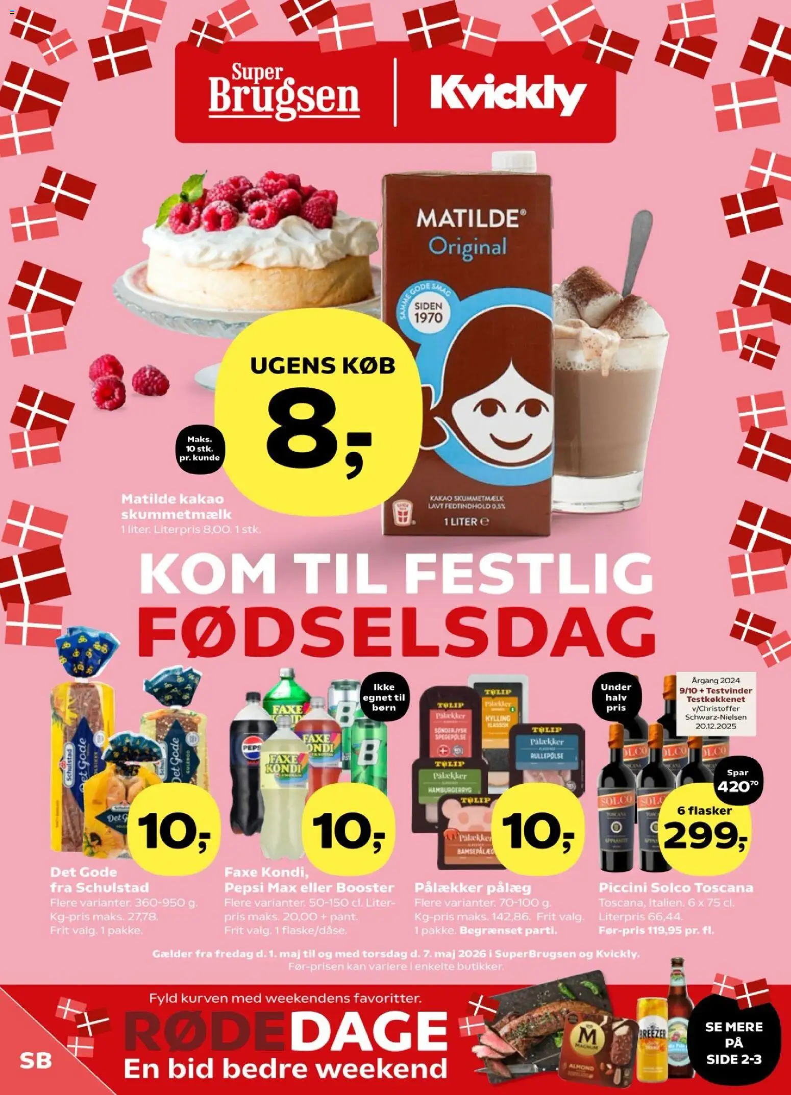 Eksempel på tilbudsavis Super Brugsen - Tilbudsavis uge 18 fra butik Super Brugsen gyldig fra 01/05/2026 - Hamburgerryg, Gulerod, Pepsi Max, Pålæg, Pepsi, Kakao, Rullepølse