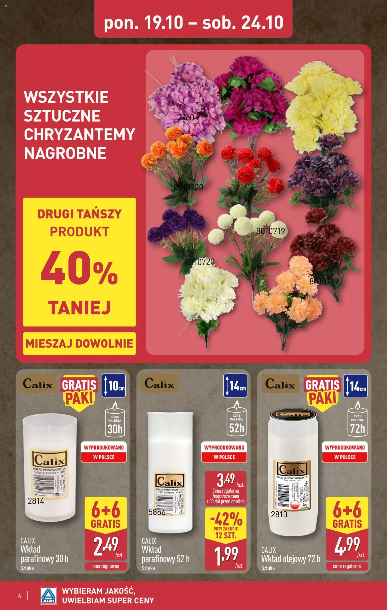 Pogląd gazetki "Aldi gazetka - Artykuły przemysłowe i tekstylia" ze sklepu Aldi ważnej od 21.10.2026 - Chryzantemy