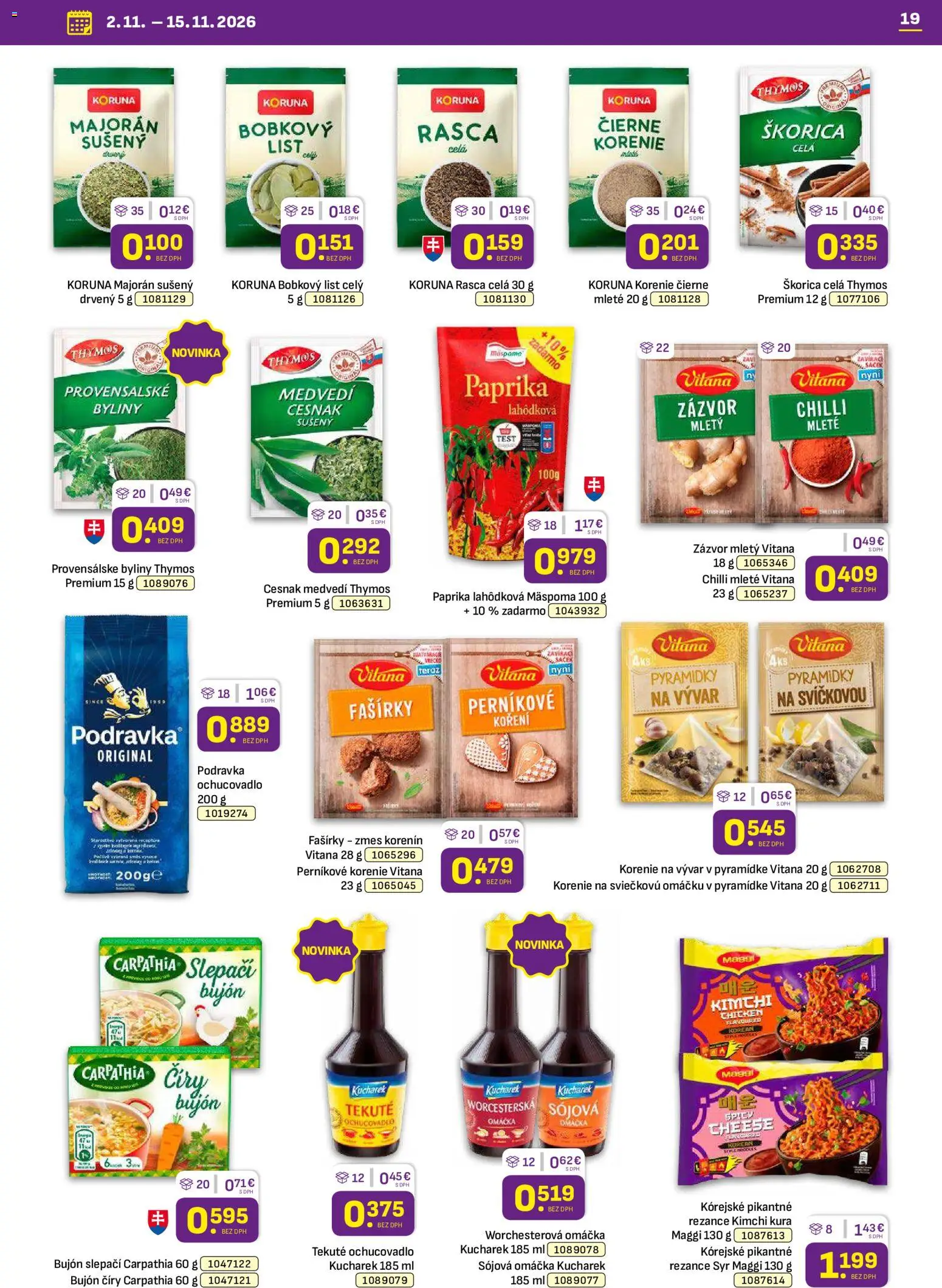 Náhľad Libex letáku platného od 02.11.2026 - Paprika, Kimchi, Fašírky, Cesnak, Korenie, Omáčka, Sójová omáčka, Bujón