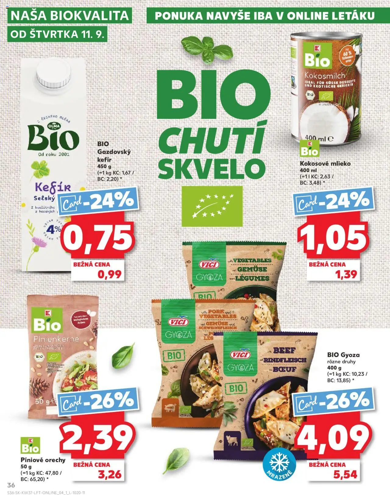 Náhľad Kaufland letáku platného od 11.09.2025 - Mlieko, Orechy, Kokosové mlieko