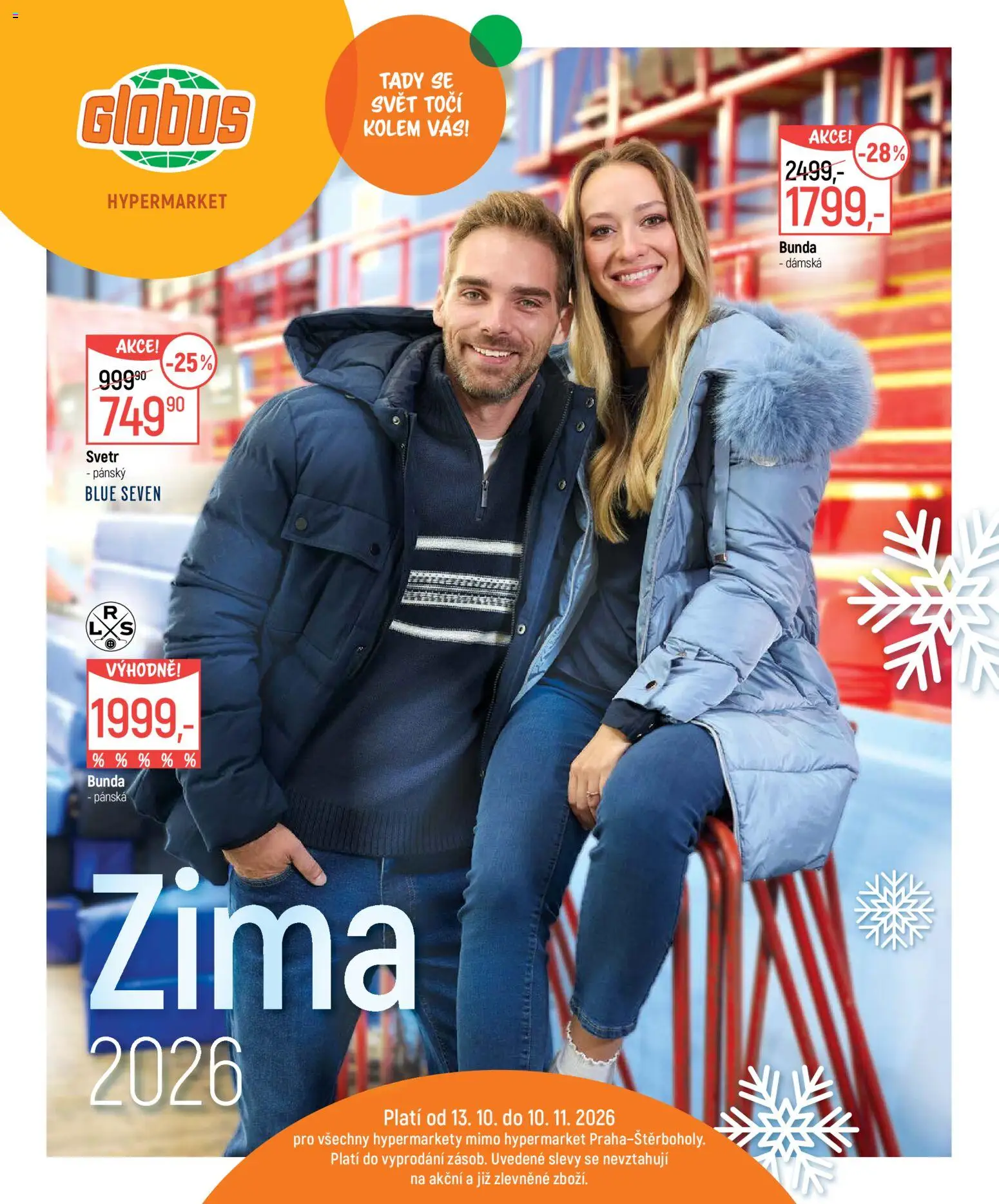 Náhled nabídky: Globus Globus leták - Zima platný od 13.10.2026 - Globus, Bunda, Svetr, Bunda dámská