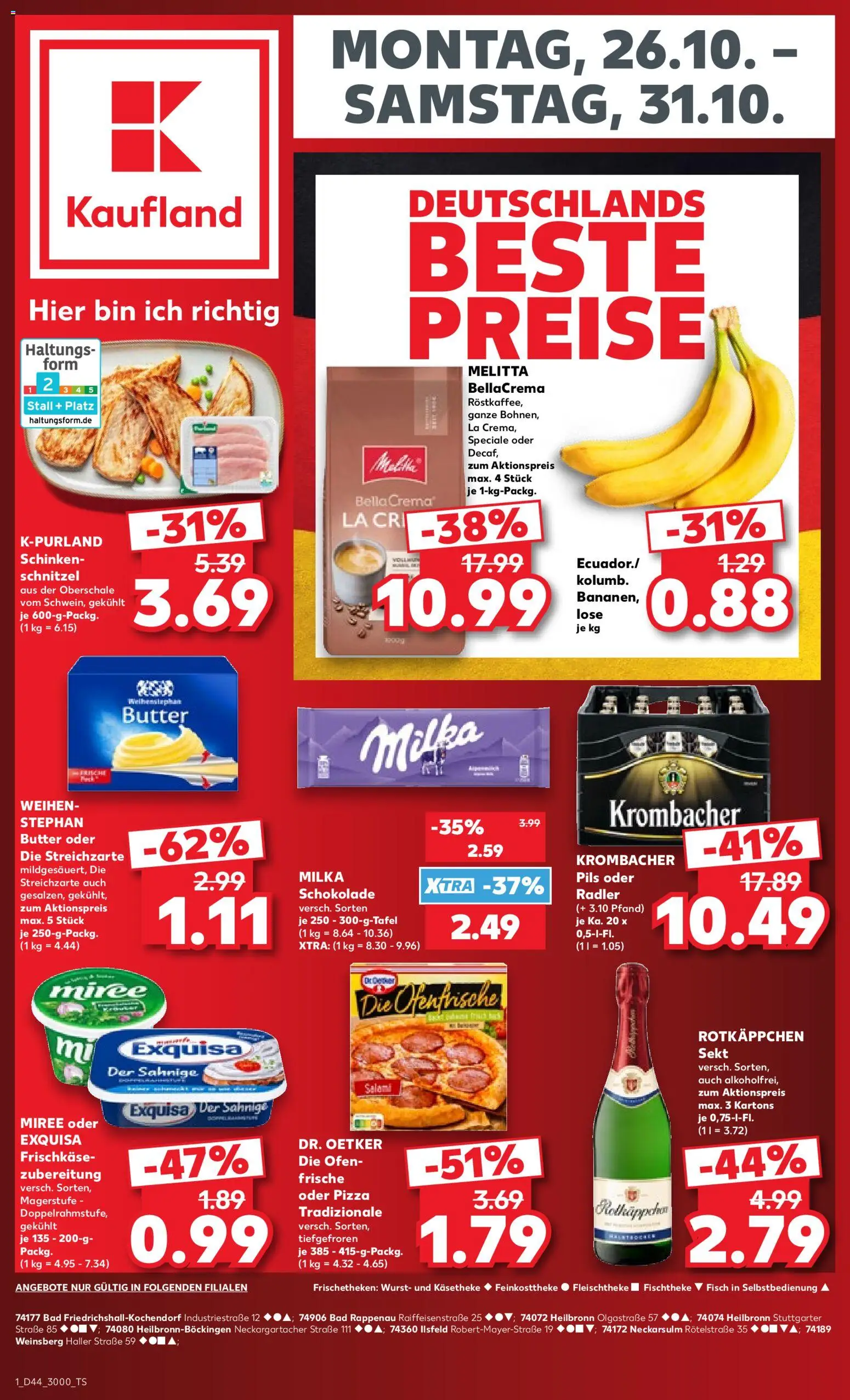 Voorbeeld van Kaufland DE -DE Folder van winkel Kaufland DE geldig vanaf 25-10-2026 - Pizza, Schnitzel, La, Bad, Radler, Sekt