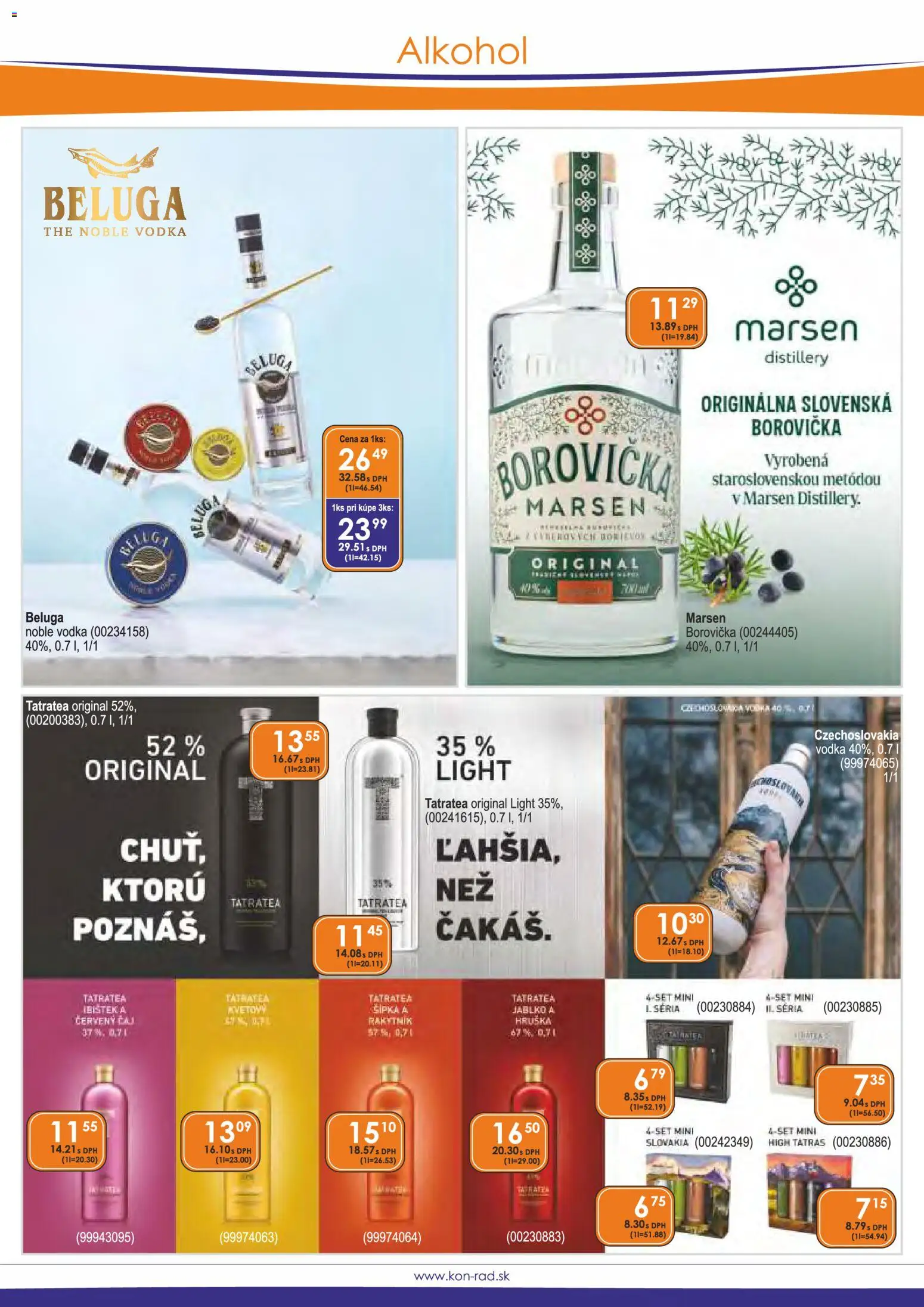 Náhľad KON - RAD letáku platného od 01.03.2026 - Alkohol, Vodka, Borovička, Čaj