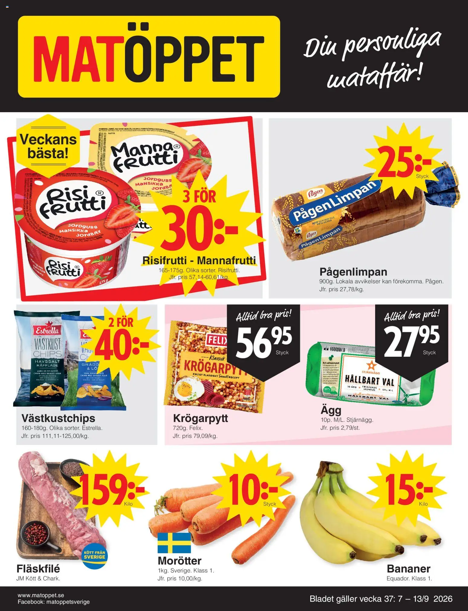 Förhandsgranska reklamblad Matöppet erbjudanden från butik Matöppet gäller från 07/09/2026