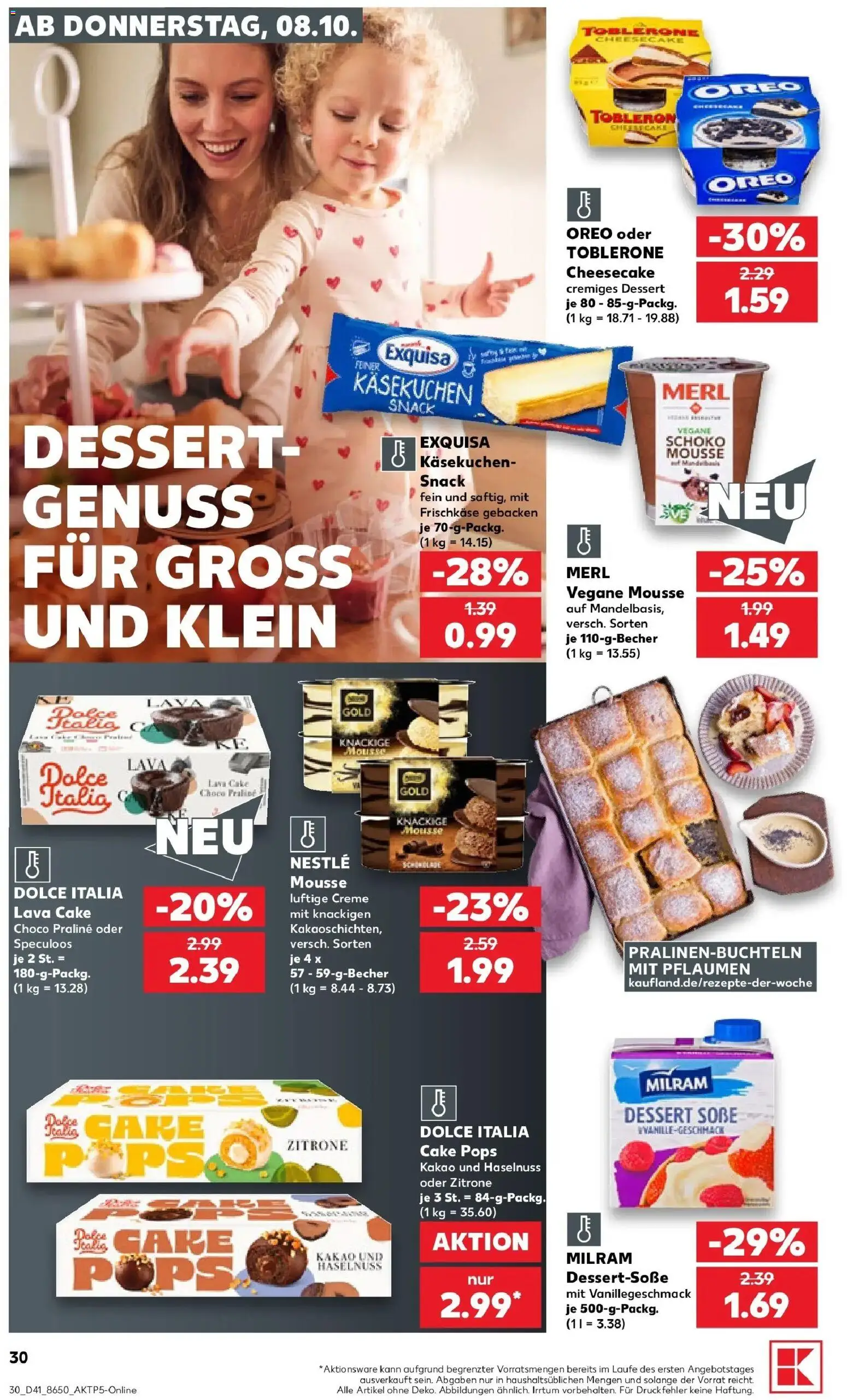 Vorschau von dem Prospekt des Geschäftes Kaufland, gültig ab dem 08.10.2026 - Pflaumen, Zitrone, Creme, Exquisa, Milram, Frischkase