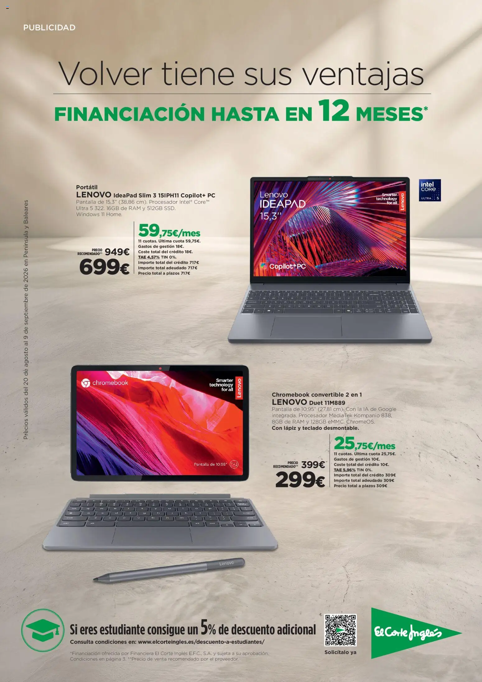 Vista previa del folleto de la tienda El Corte Inglés válido desde el 20/08/2026 