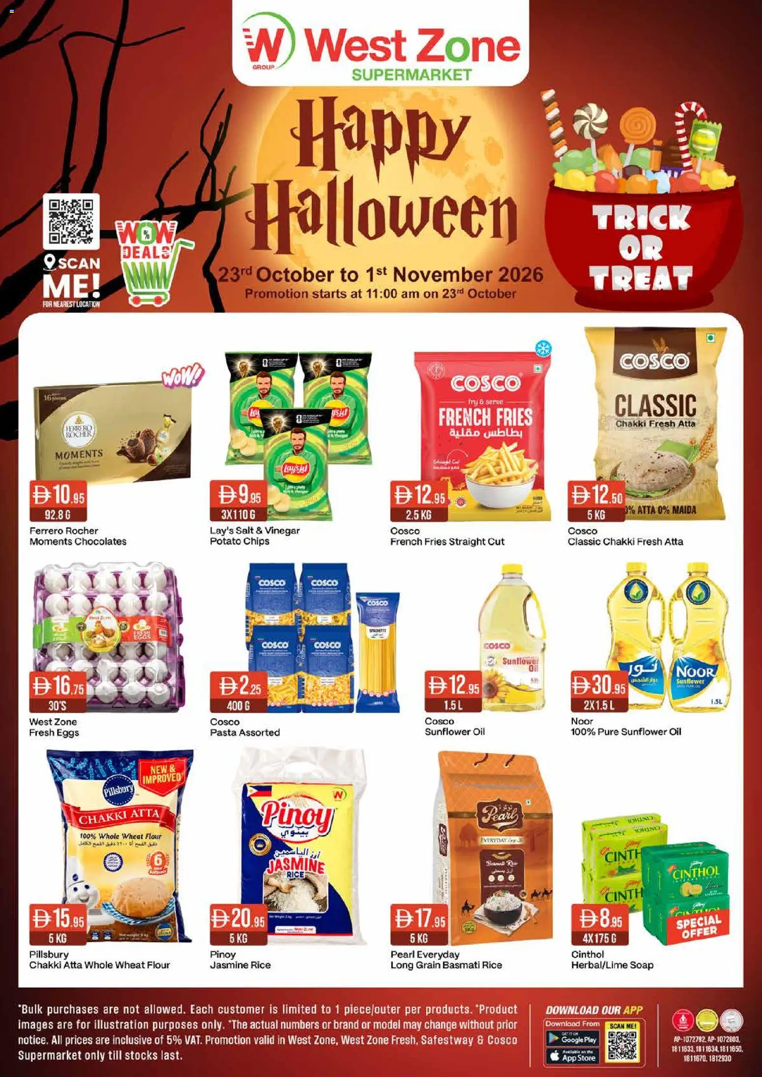 Preview of the catalogue Westzone Supermarket offers of store Westzone Supermarket valid from 23 Oct, 2026 - Salt, Pasta, Eggs, Chips, Oil, Rice, Vinegar, Soap