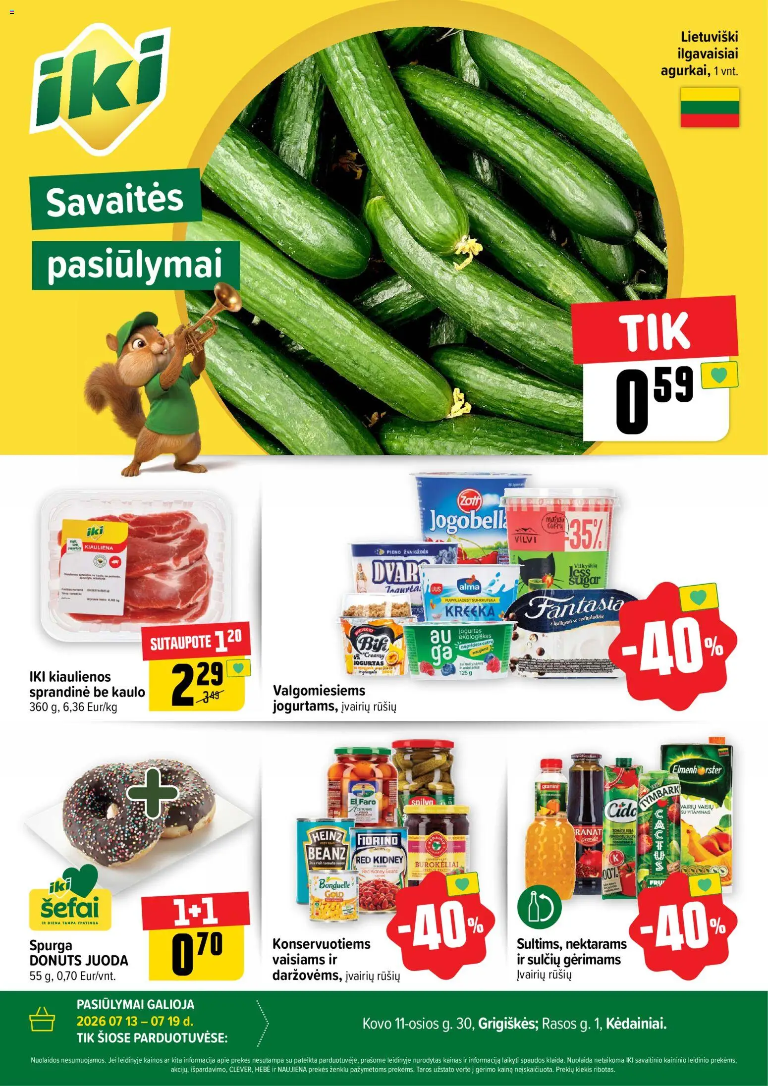 IKI parduotuvės leidinio IKI leidinys - Specialūs pasiūlymai IKI Grigiškės – Kovo 11-osios ir IKI Kėdainiai parduotuvės klientams galiojančio nuo 2026.07.13 peržiūra