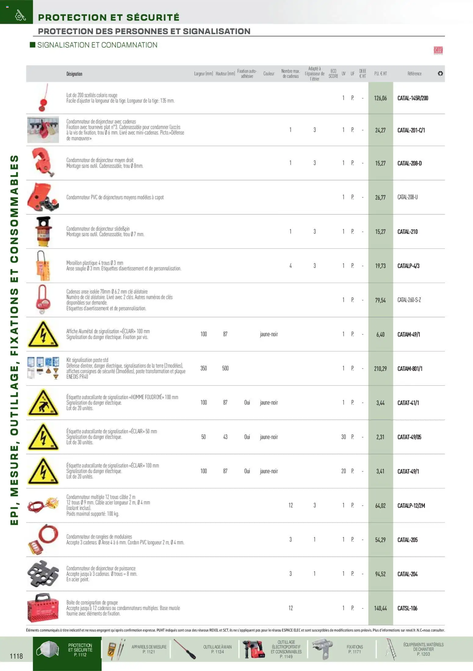 Prévisualisation de Brochure EPI, mesure, outillage, fixations et consommables du magasin Rexel formulaire valide 18/11/2025 - Livre, Clé, Affiche, Étiquette, Disjoncteur, Cadenas, Base, Câble
