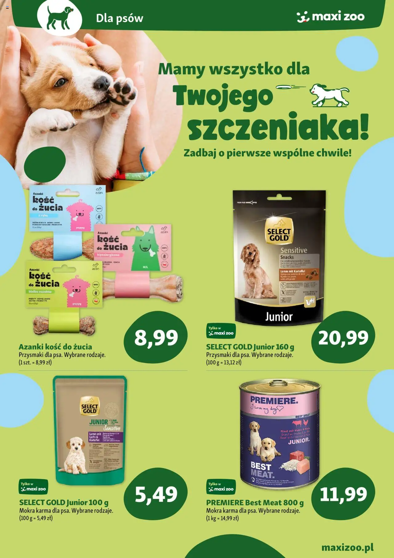 Pogląd gazetki "Szczeniaki i kociaki" ze sklepu Maxi Zoo ważnej od 01.04.2025