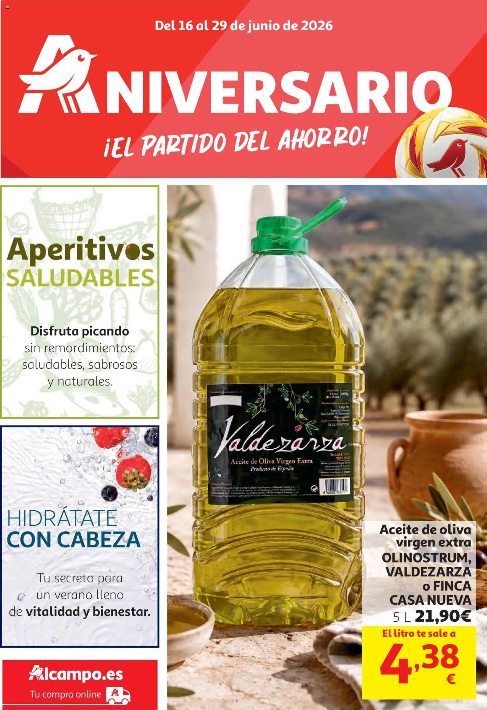 Vista previa del folleto de la tienda Alcampo válido desde el 16/06/2026 - Aceite de oliva, Té, Aceite, Aceite de oliva virgen extra
