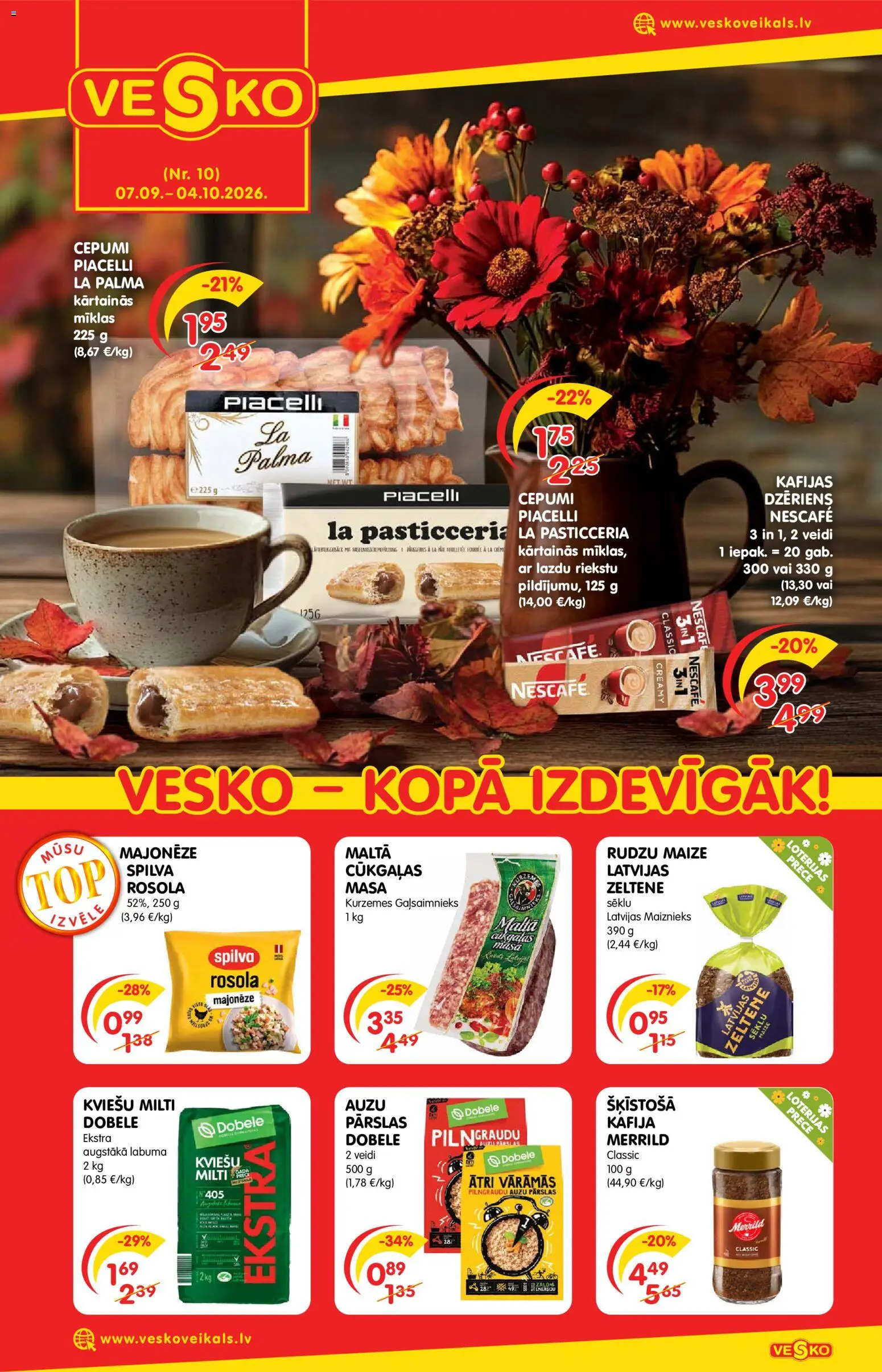 Skatīt Vesko akciju bukletu, derīgs no 07.09.2026.