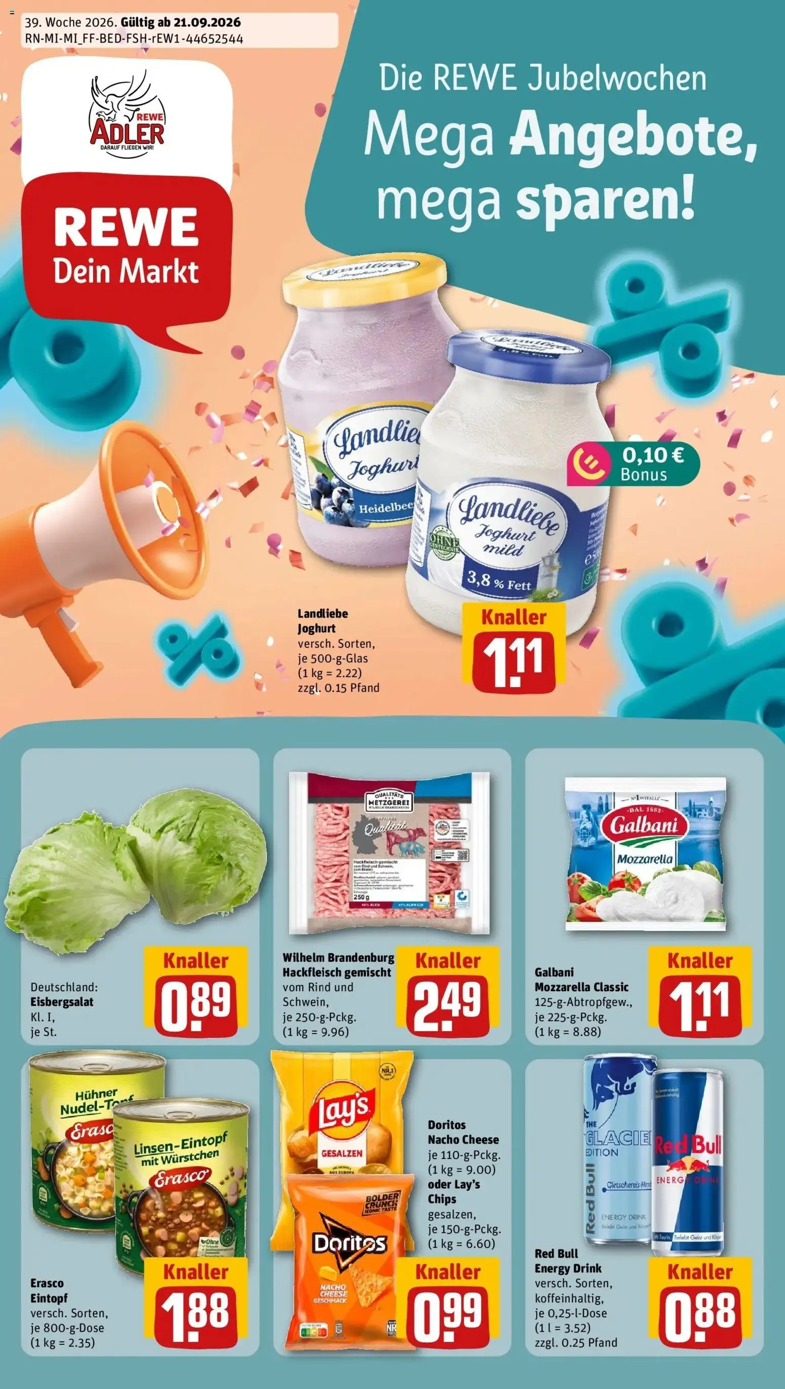 Vorschau von dem Prospekt des Geschäftes Rewe, gültig ab dem 21.09.2026